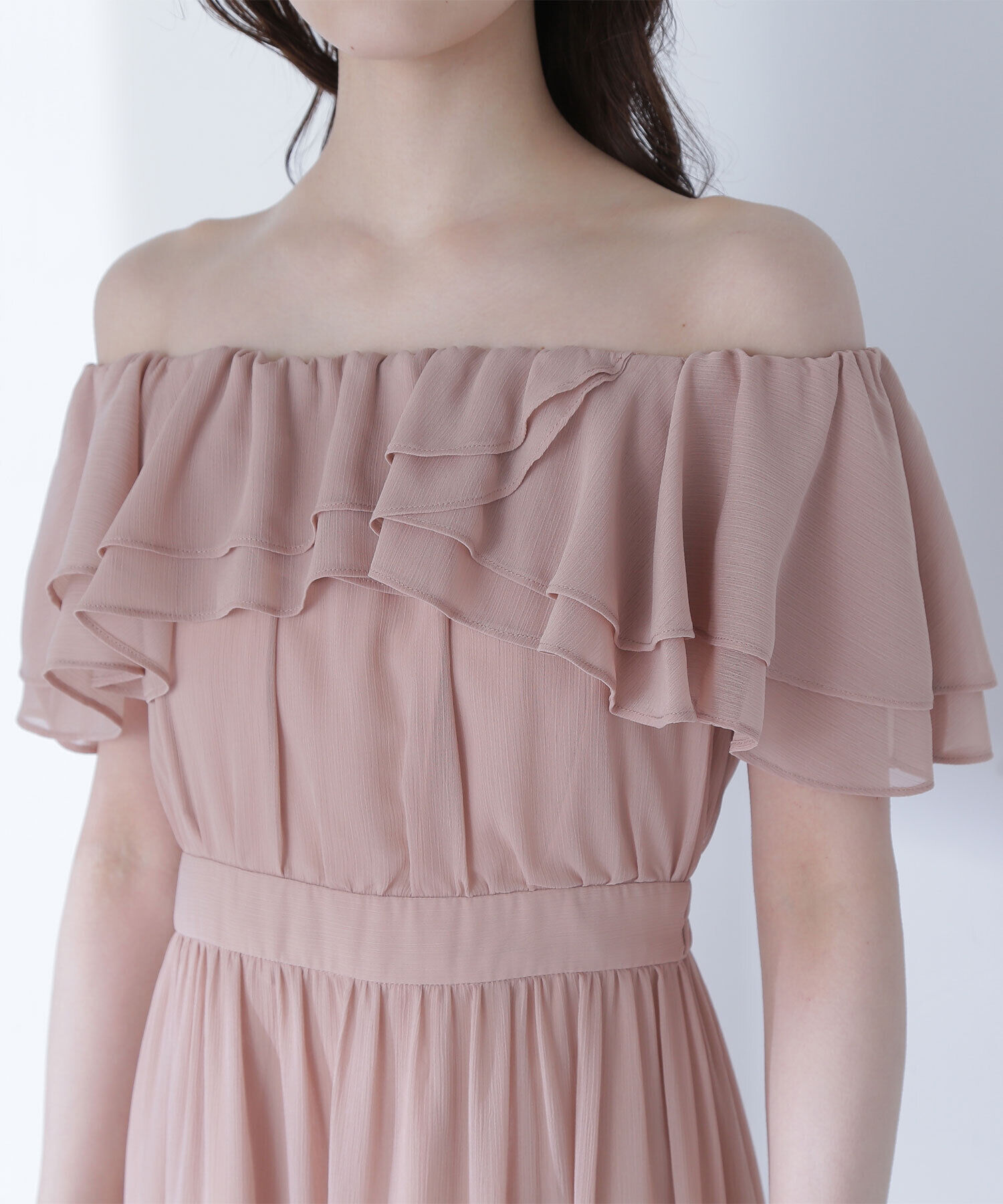  「楊柳オフショルワンピース」|ワンピース|