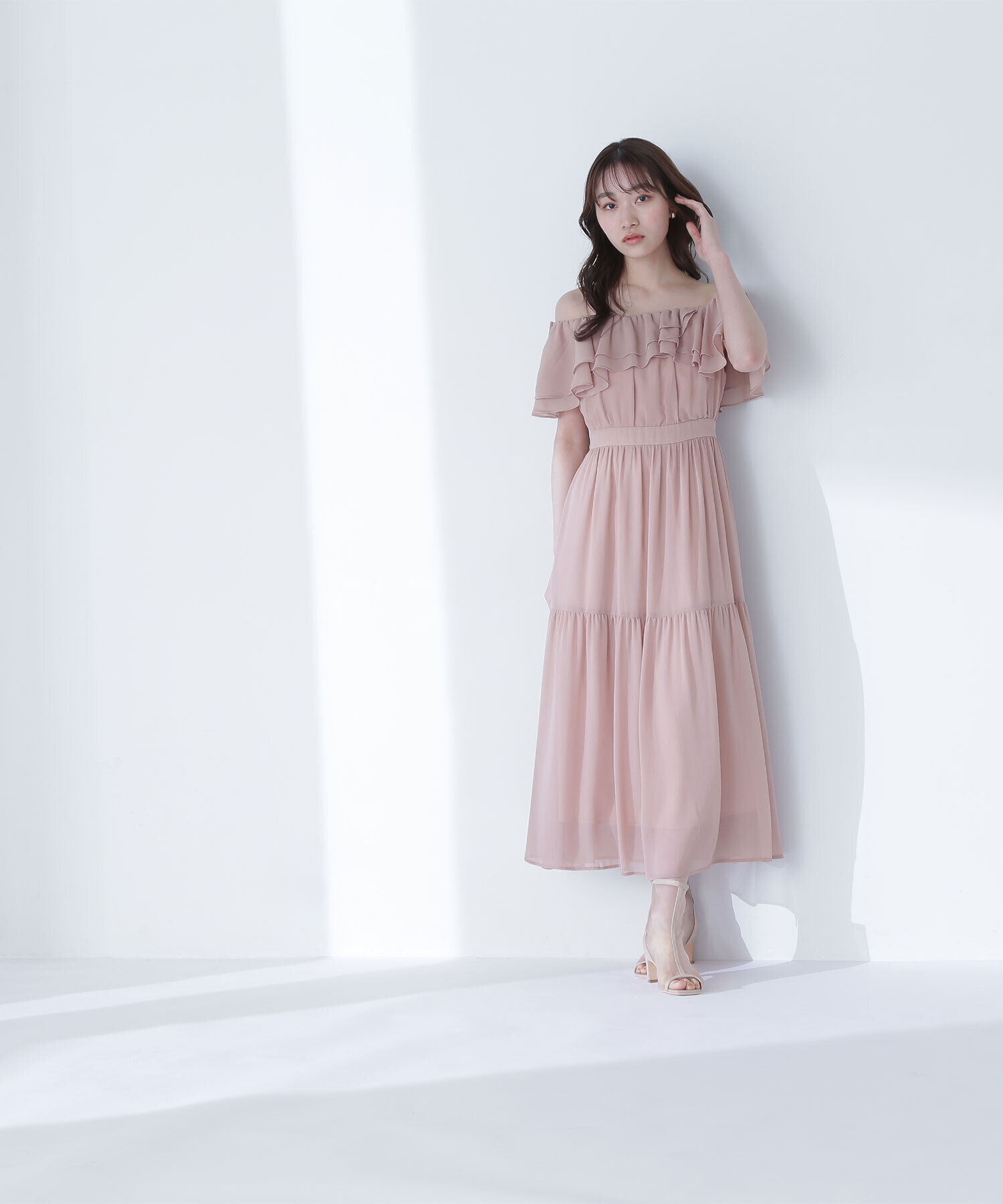  「楊柳オフショルワンピース」|ワンピース|