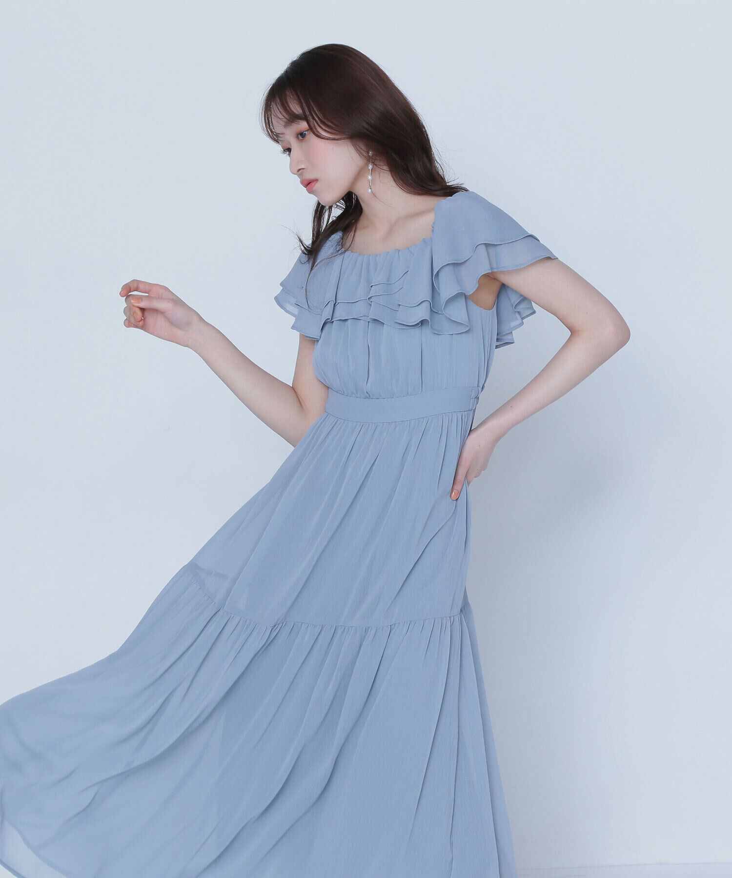  「楊柳オフショルワンピース」|ワンピース|ライトグリー