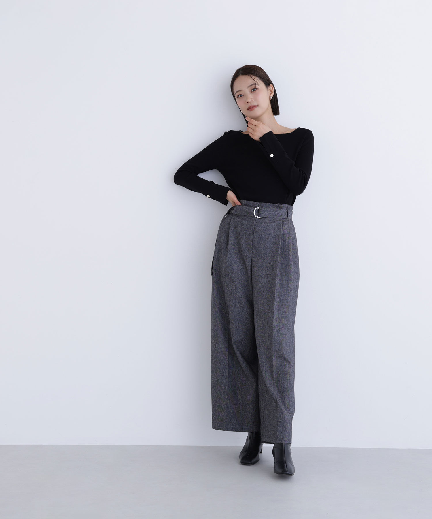  「総針ベーシックシリーズ スクエアネックニット」|ニット・セーター|