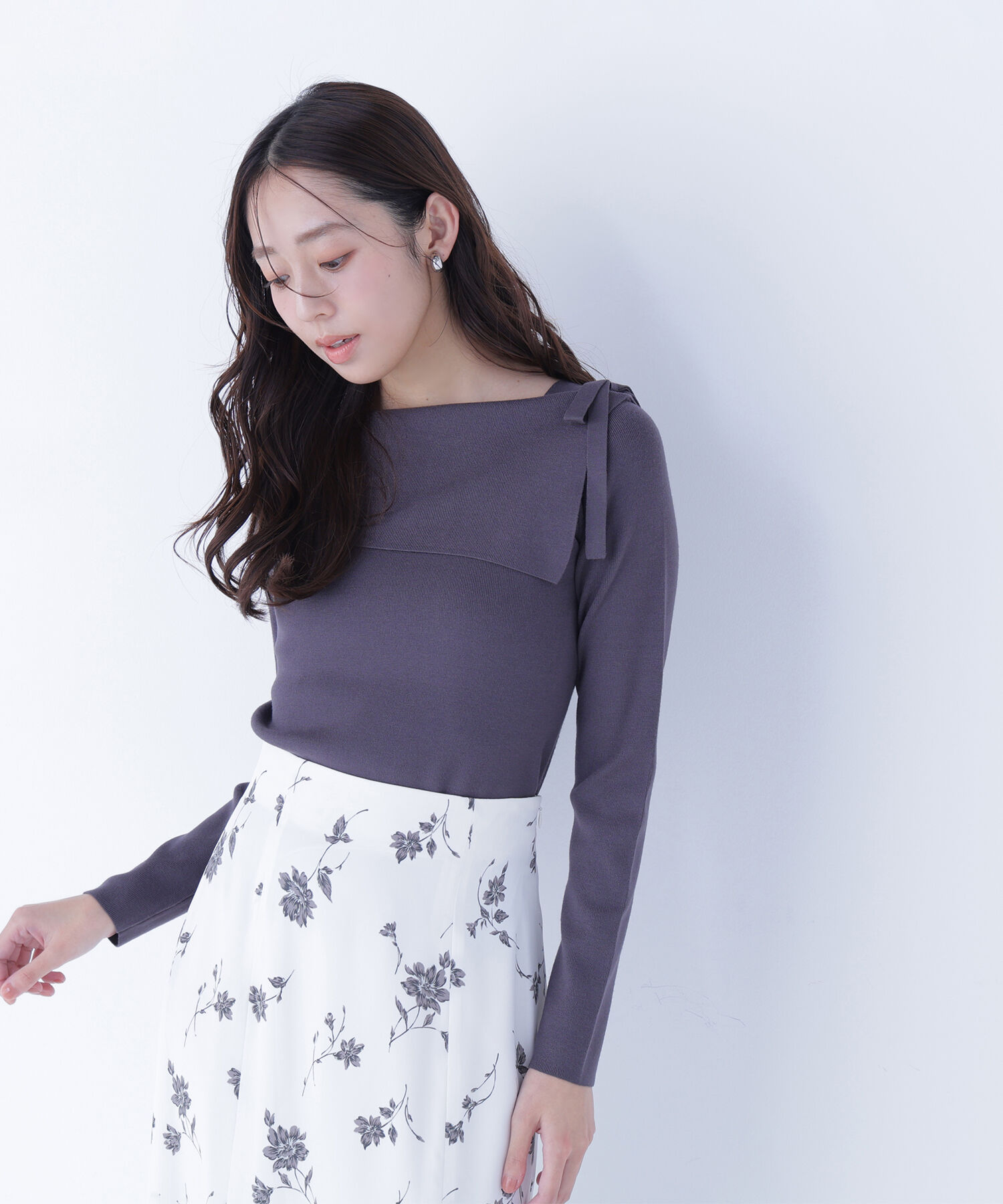  「サイドリボンニット」|ニット・セーター|