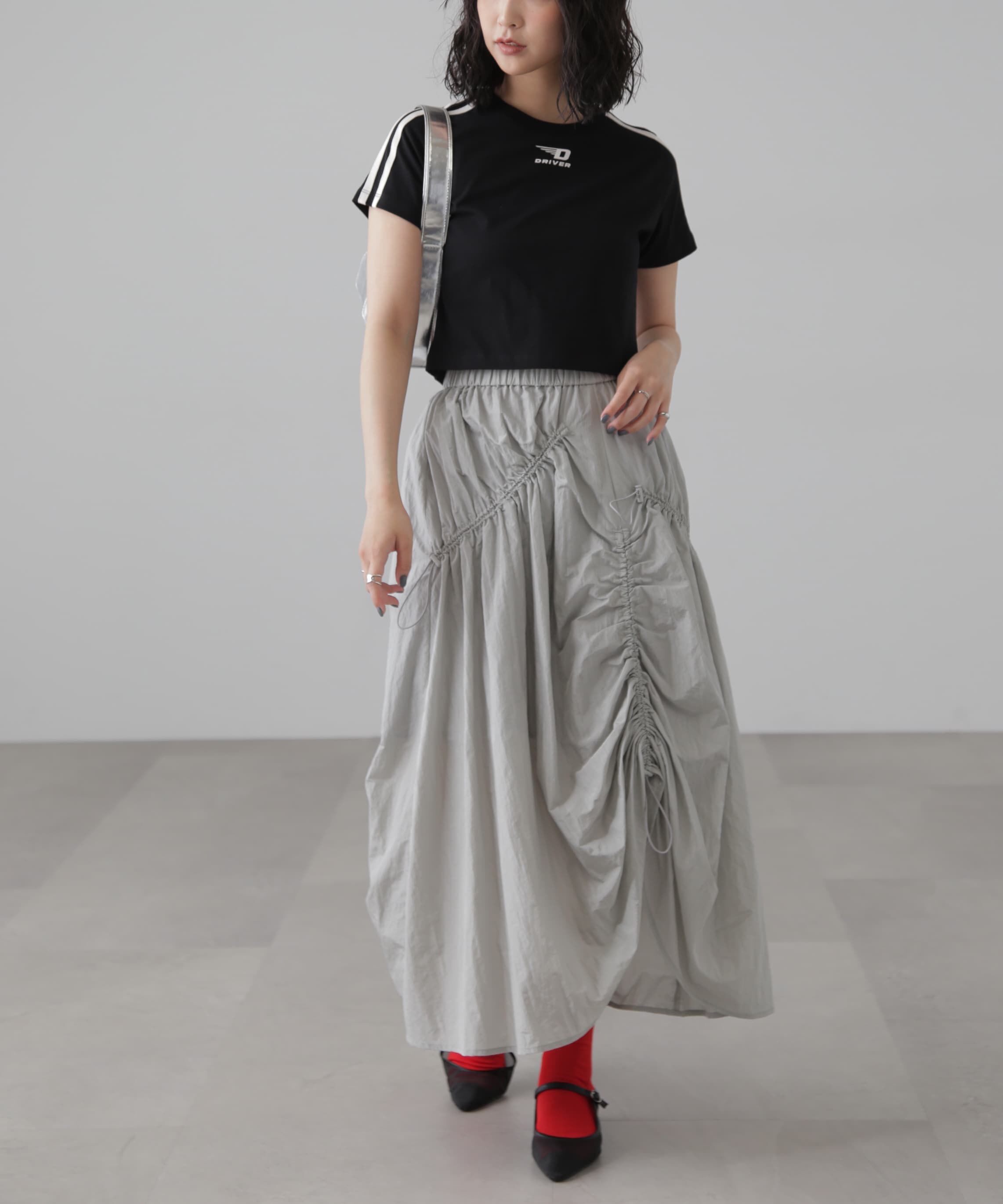  「ナイロンドロストシャーリングスカート」|スカート|