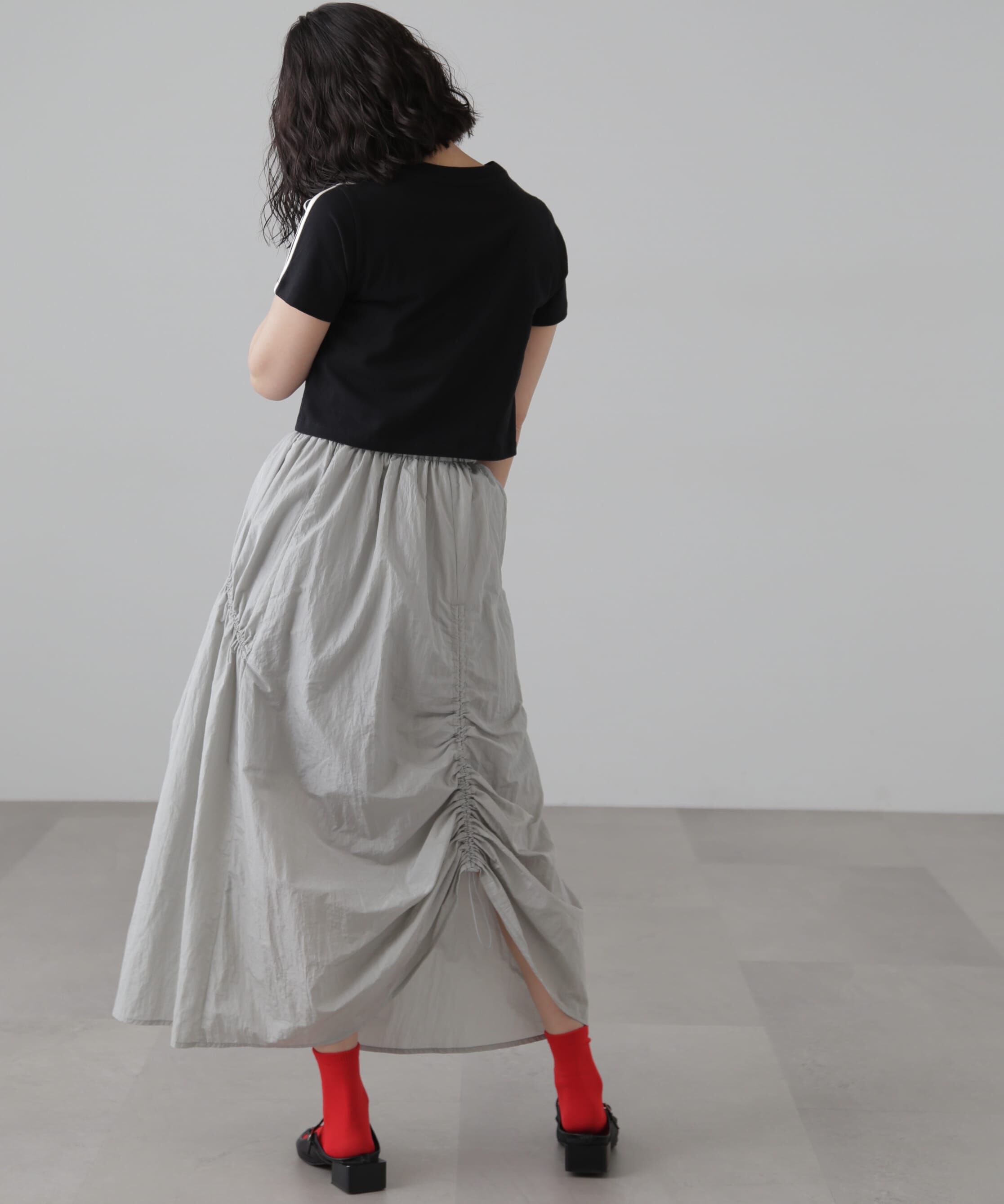  「ナイロンドロストシャーリングスカート」|スカート|