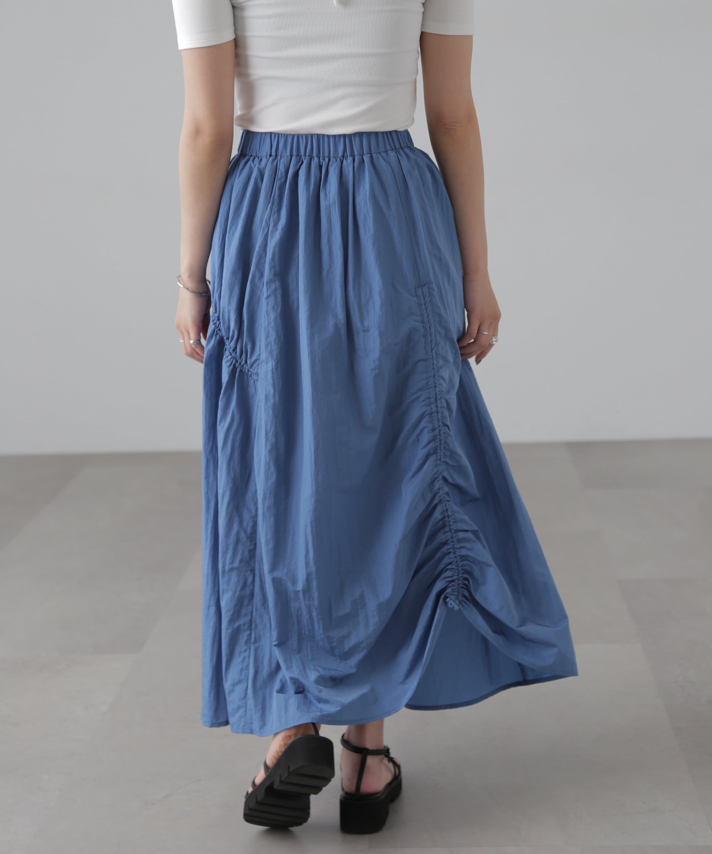  「ナイロンドロストシャーリングスカート」|スカート|