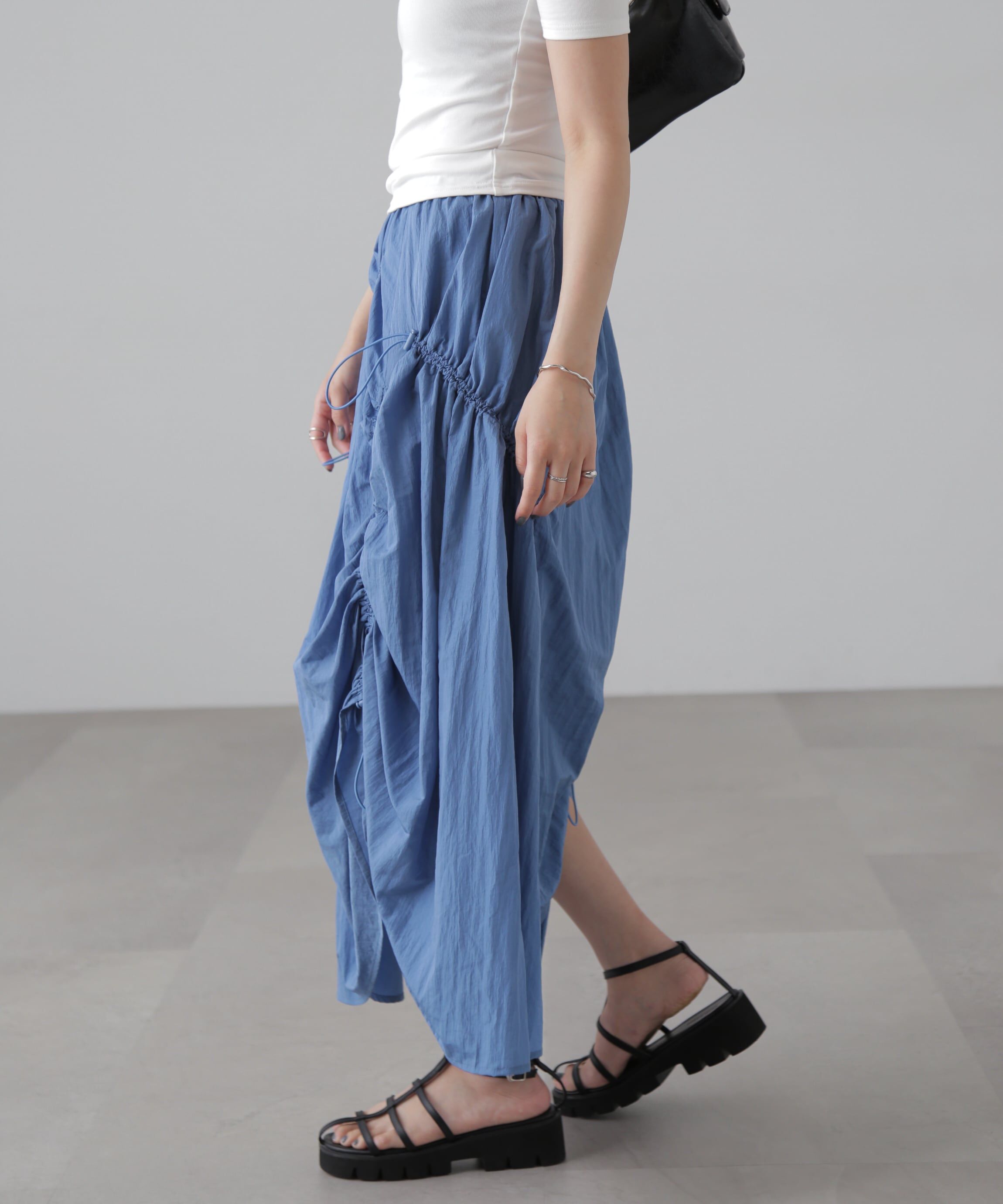  「ナイロンドロストシャーリングスカート」|スカート|