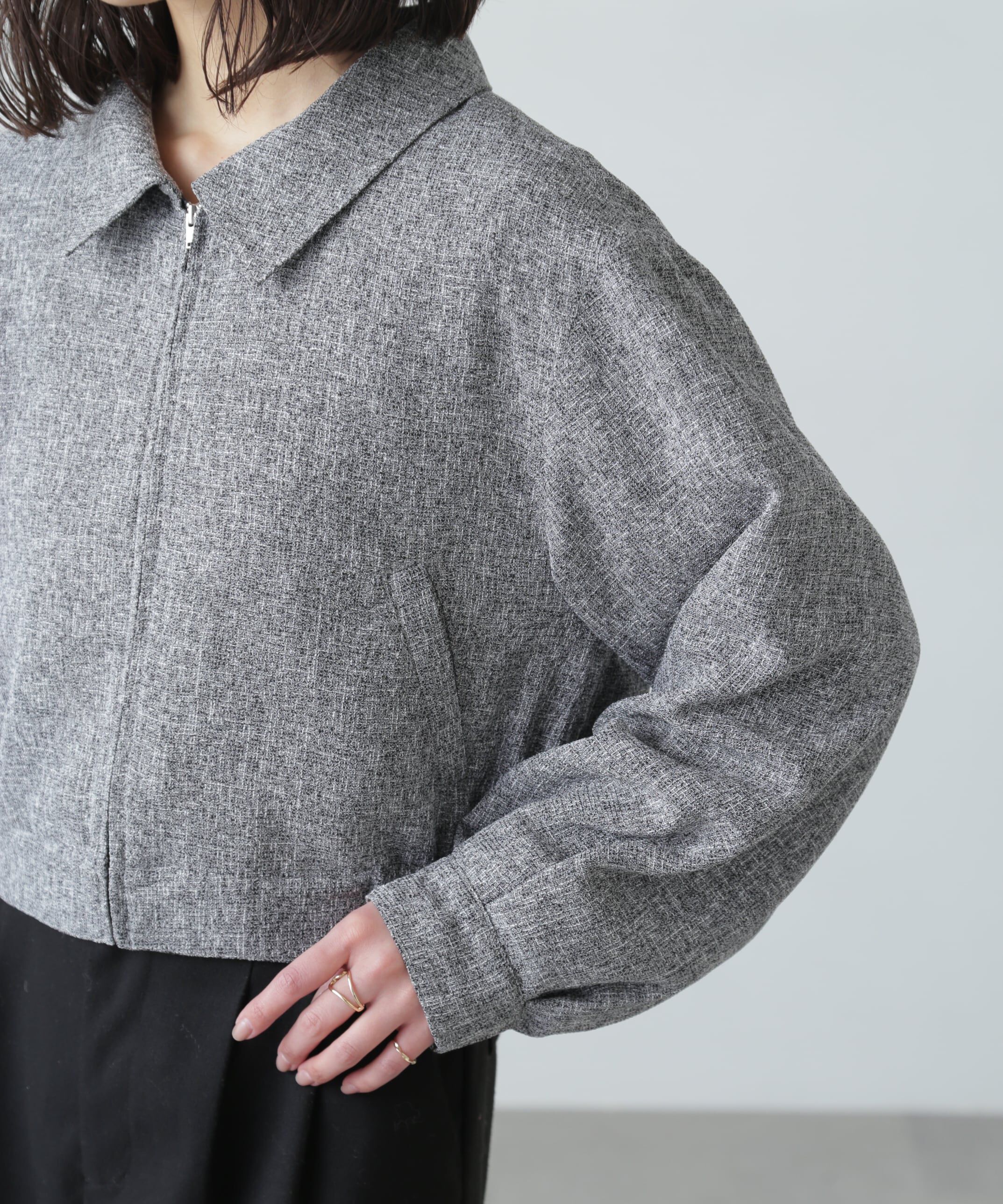  「ツイードジップブルゾン」|ブルゾン・スタジャン|