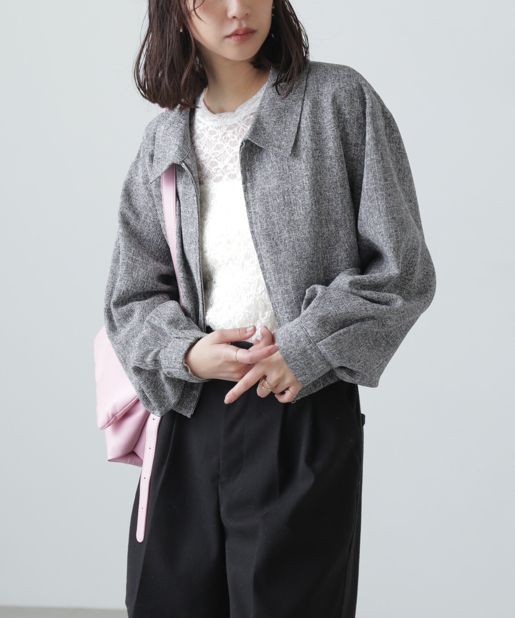  「ツイードジップブルゾン」|ブルゾン・スタジャン|