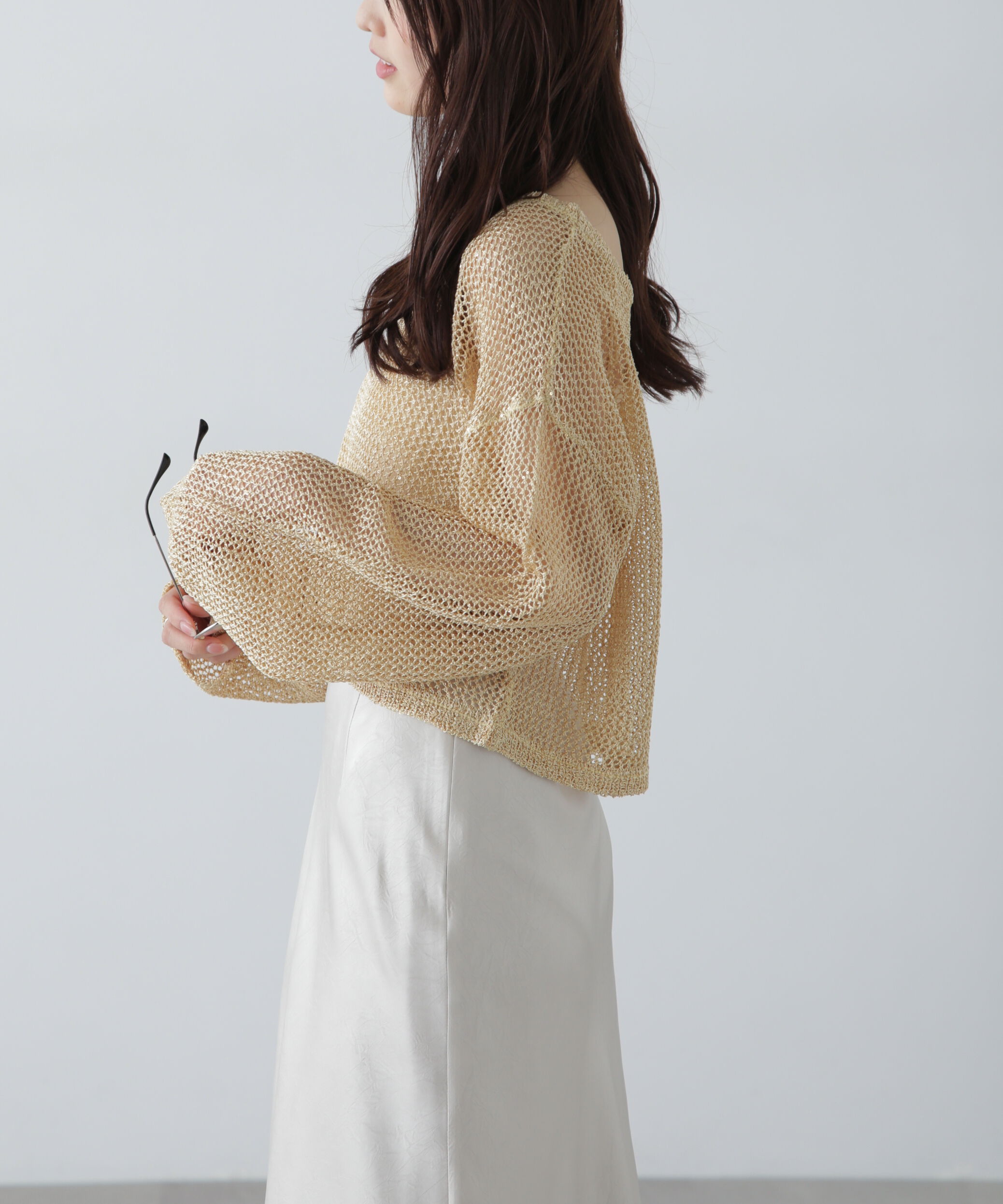  「メッシュスパンコールニット」|ニット・セーター|