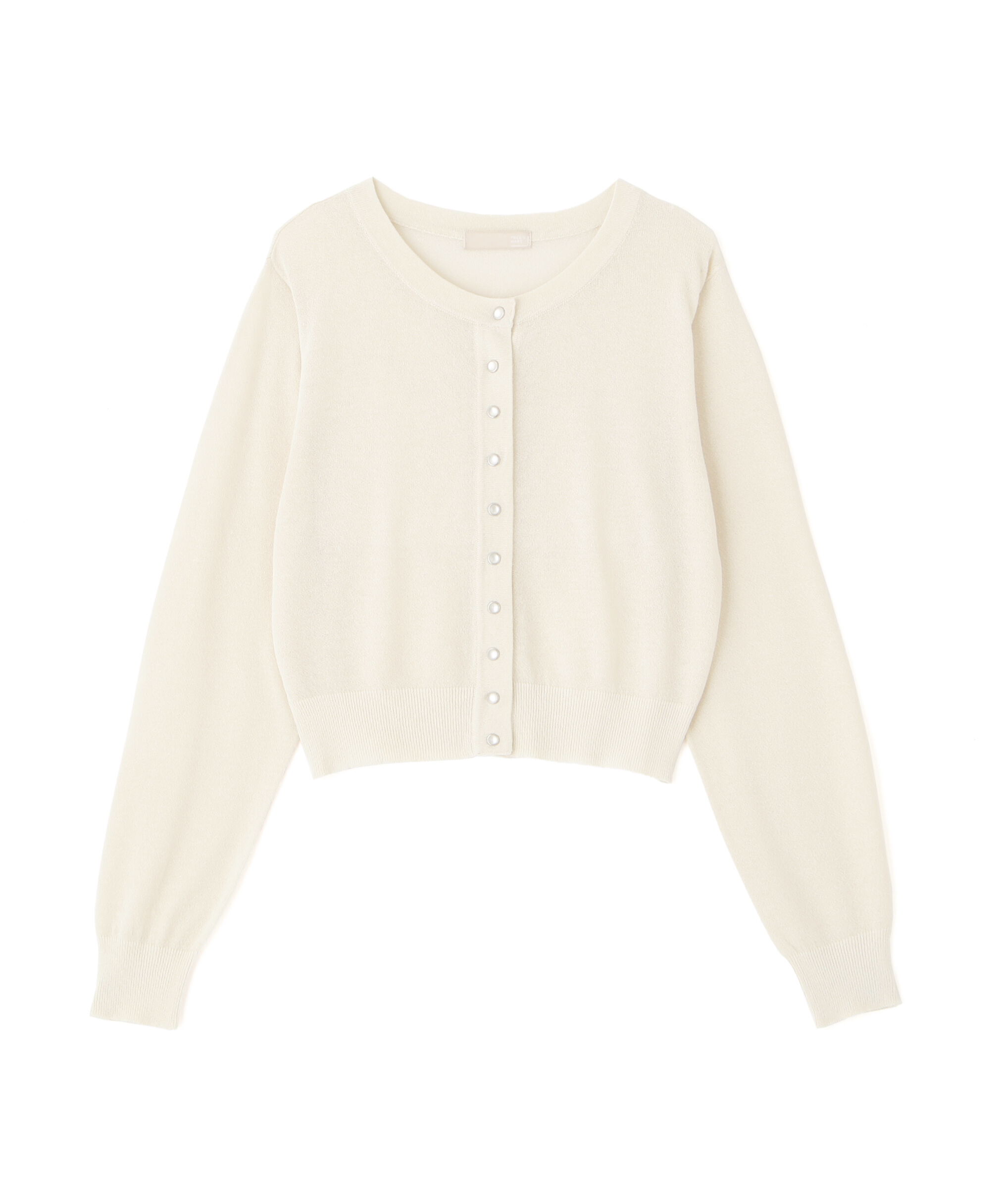  「ドットボタンクルーネックカーディガン」|ニット・セーター|