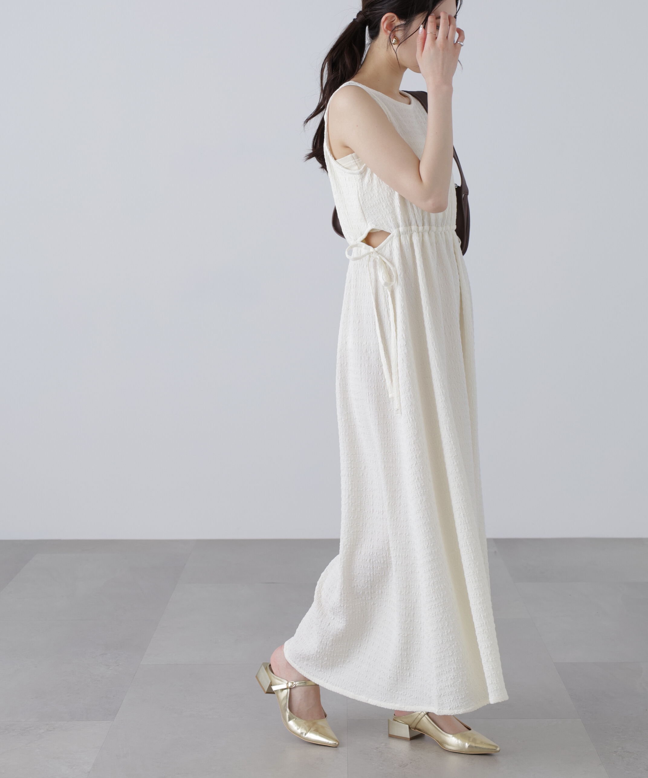  「サイドカットノースリカットソーワンピース」|ワンピース|