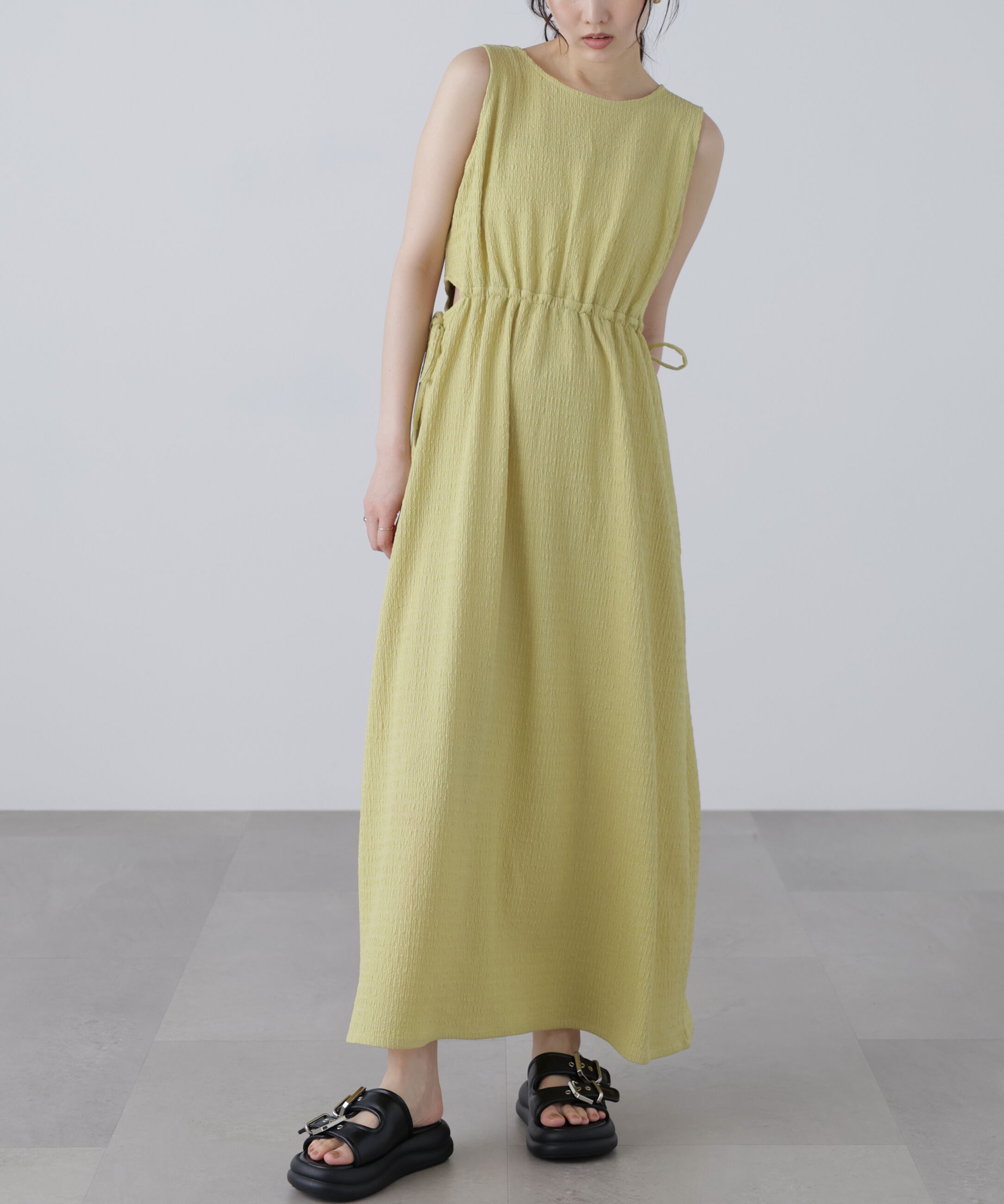  「サイドカットノースリカットソーワンピース」|ワンピース|