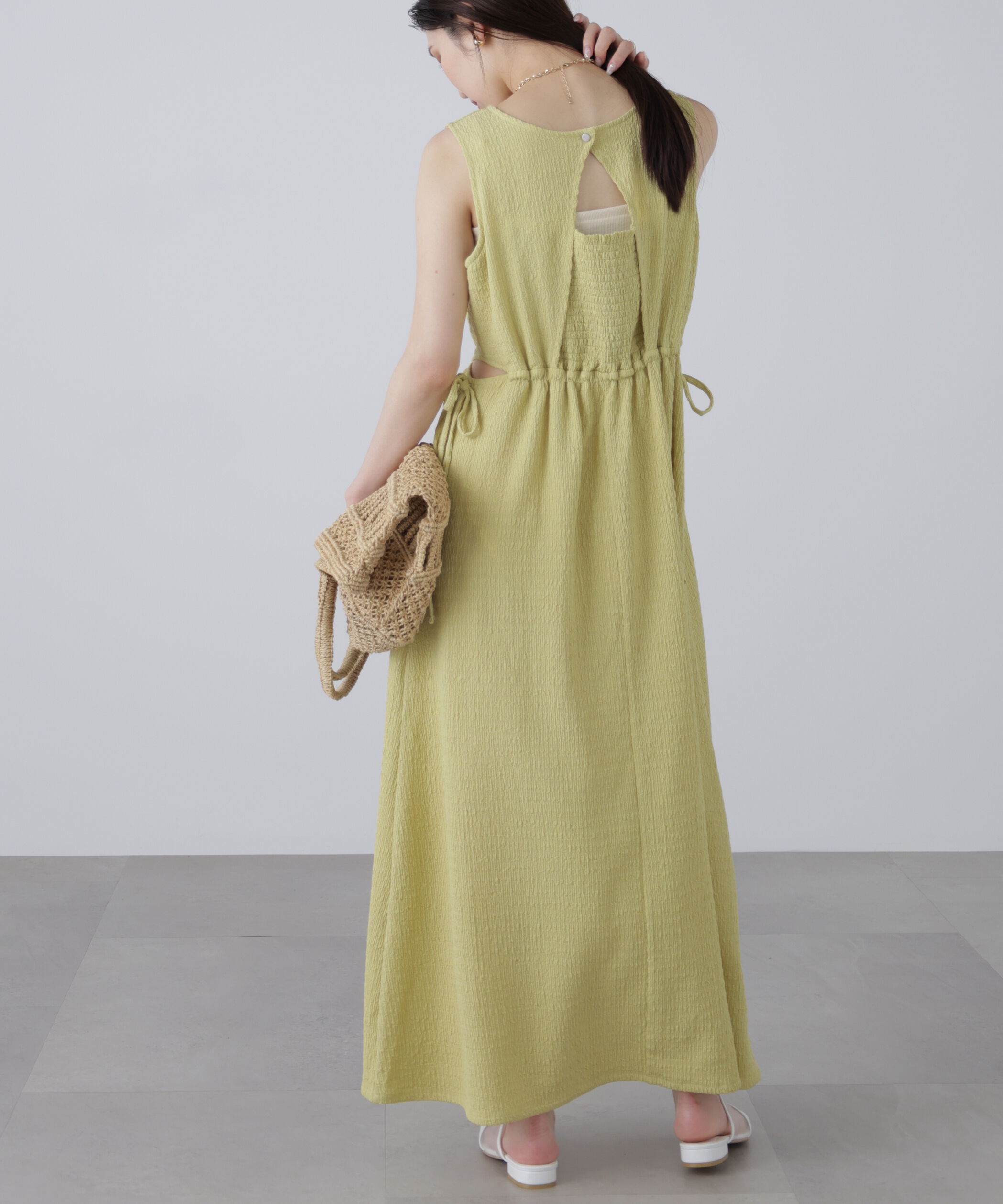  「サイドカットノースリカットソーワンピース」|ワンピース|