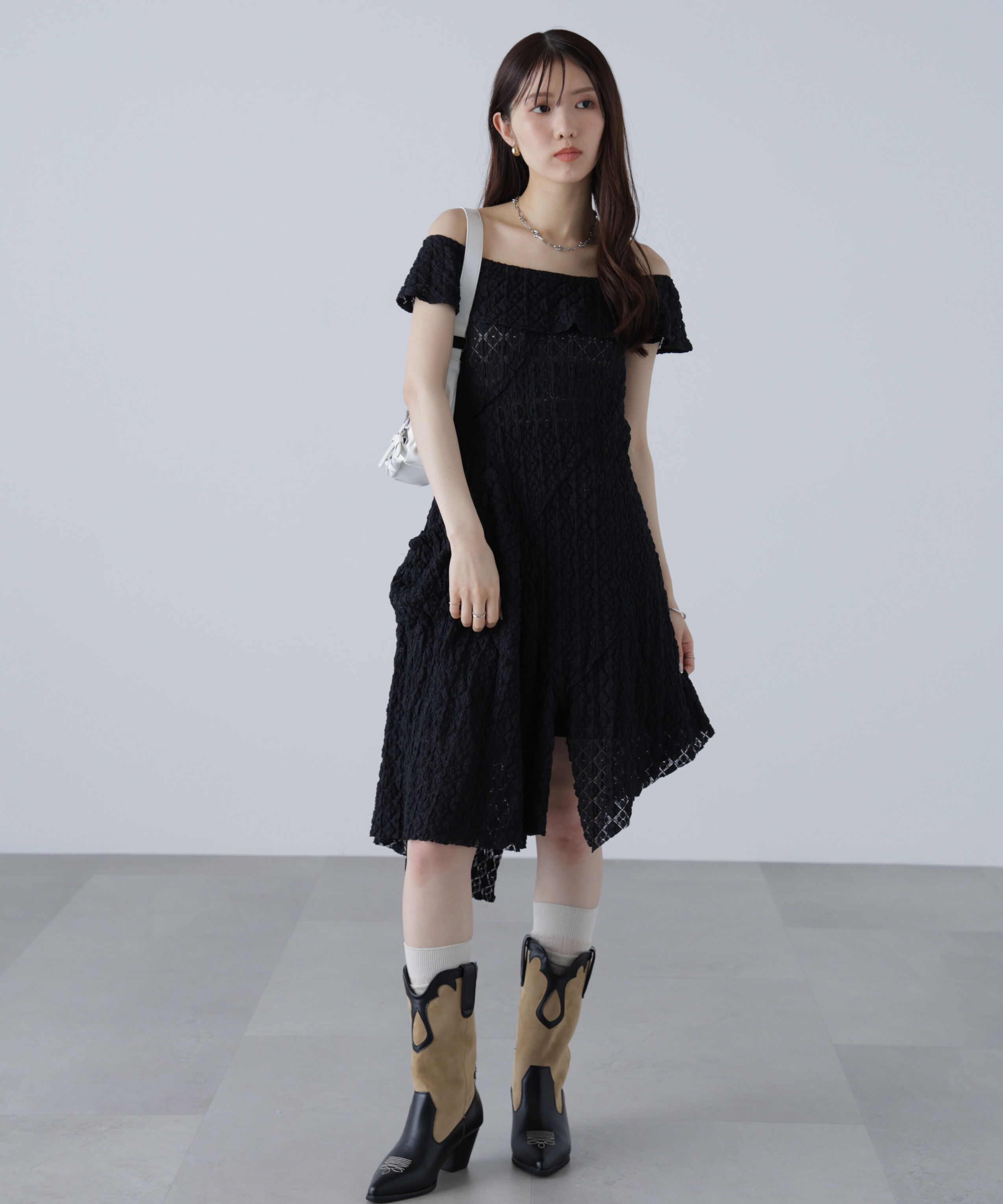  「イレヘムオフショルミニワンピース」|ワンピース|