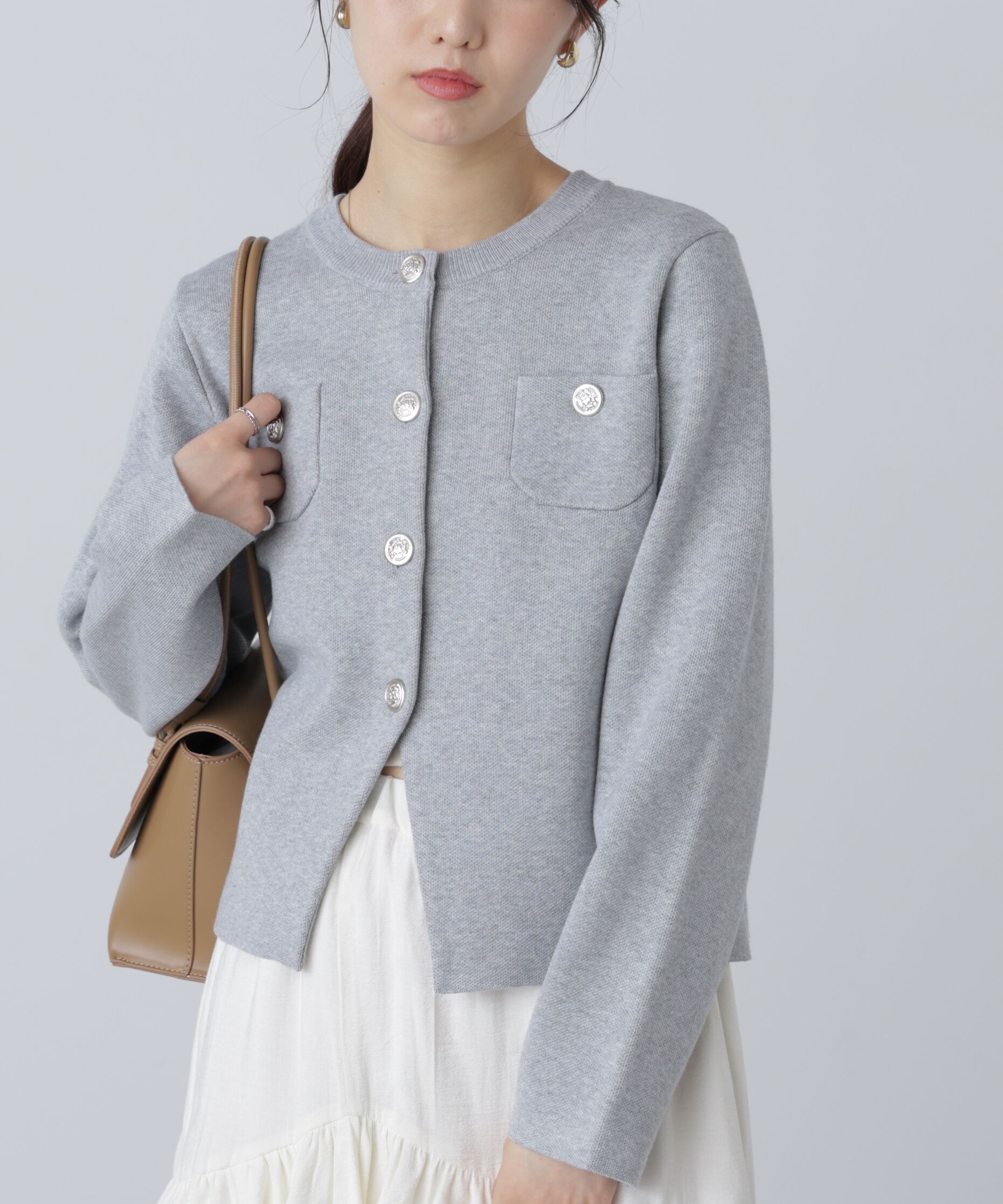  「エンブレムボタンニットカーディガン」|ニット・セーター|