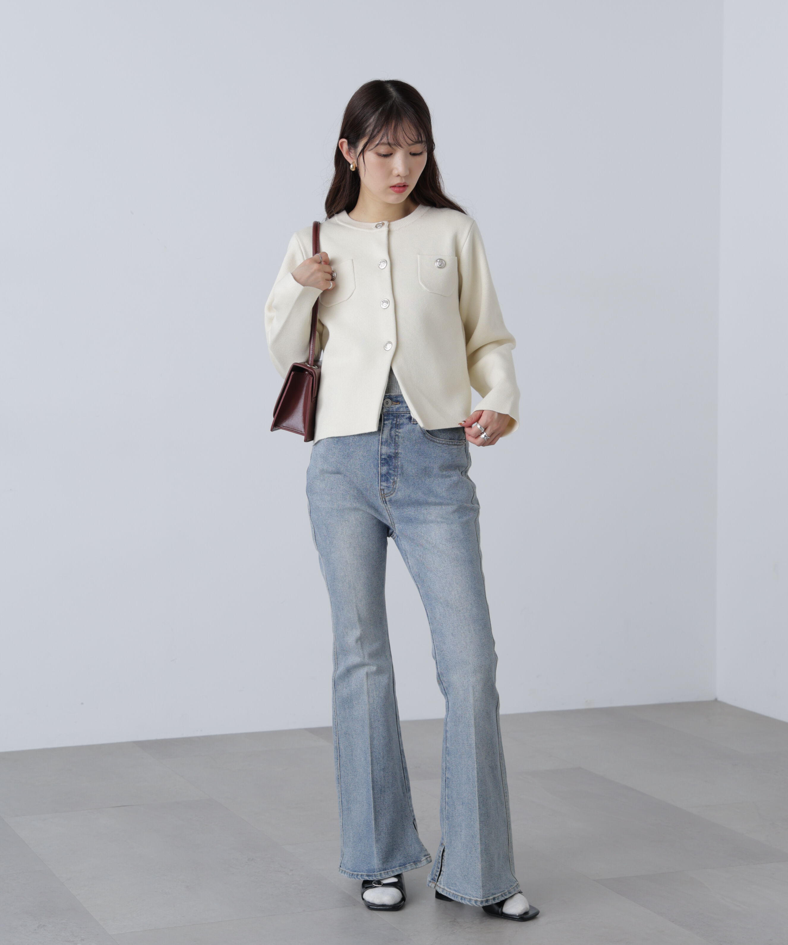  「エンブレムボタンニットカーディガン」|ニット・セーター|