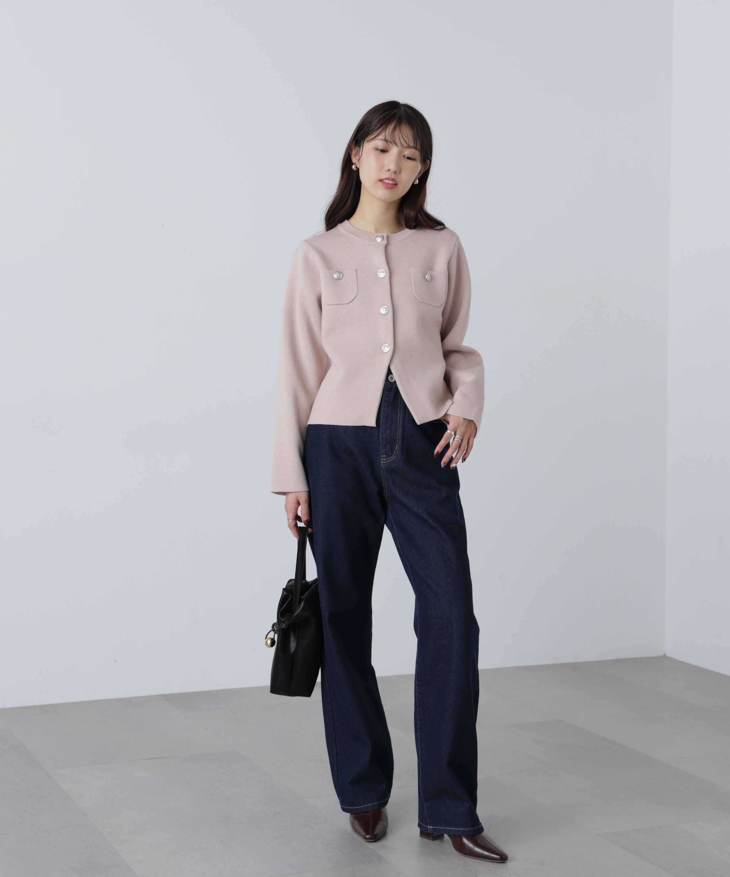  「エンブレムボタンニットカーディガン」|ニット・セーター|