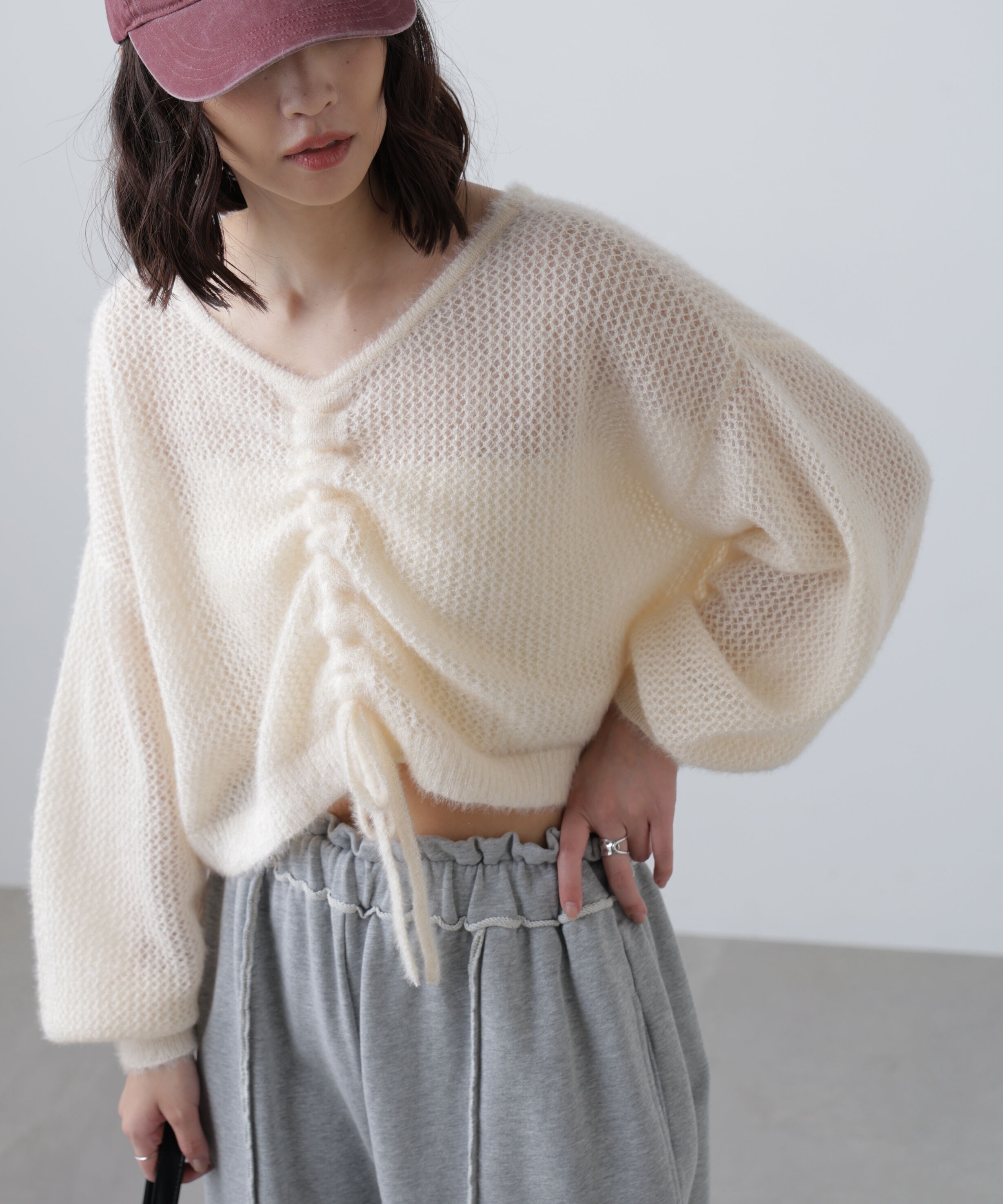  「前後2WAYドロストショート丈ニット」|ニット・セーター|