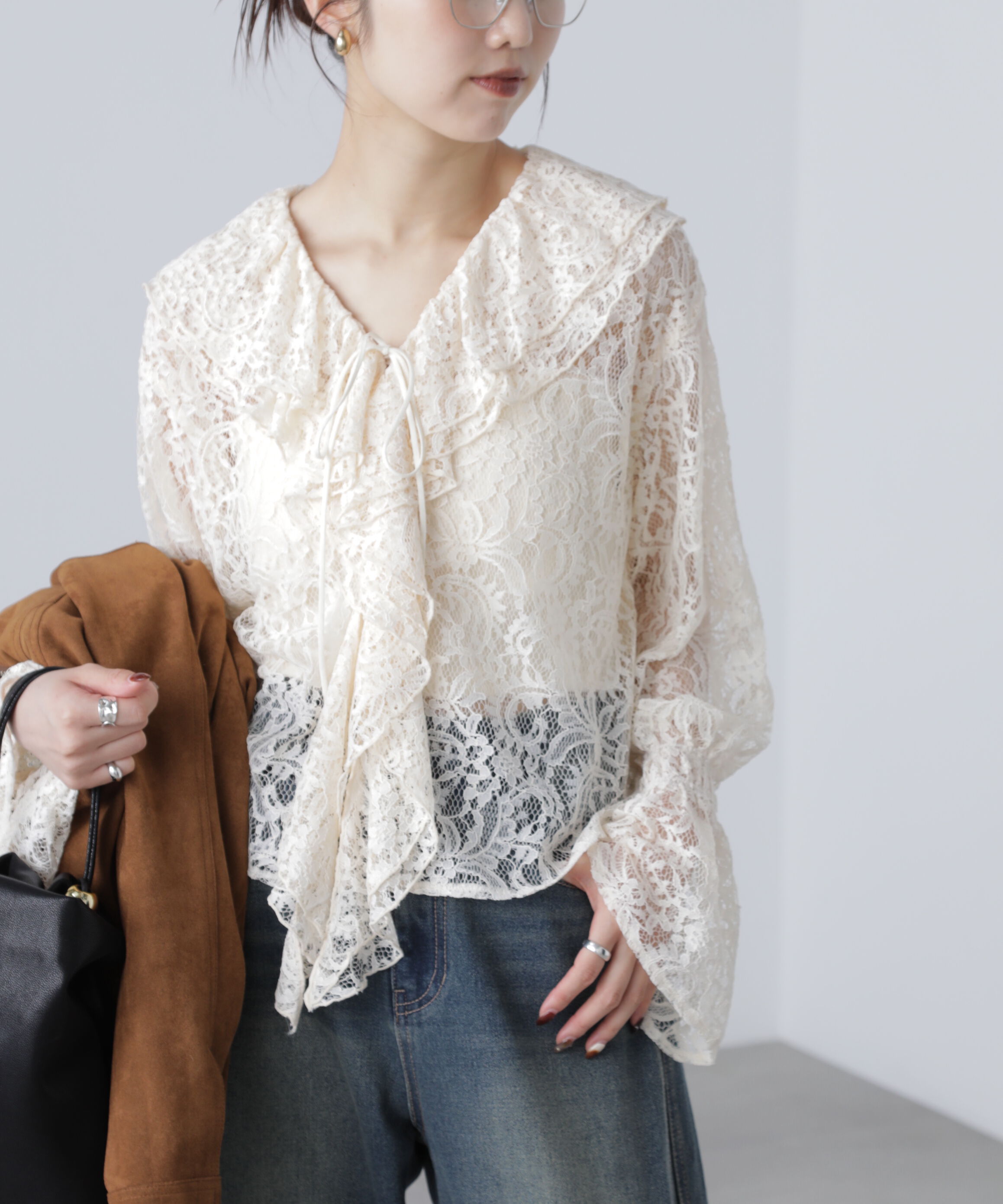  「ダブルラッフルフリルブラウス」|シャツ・ブラウス|