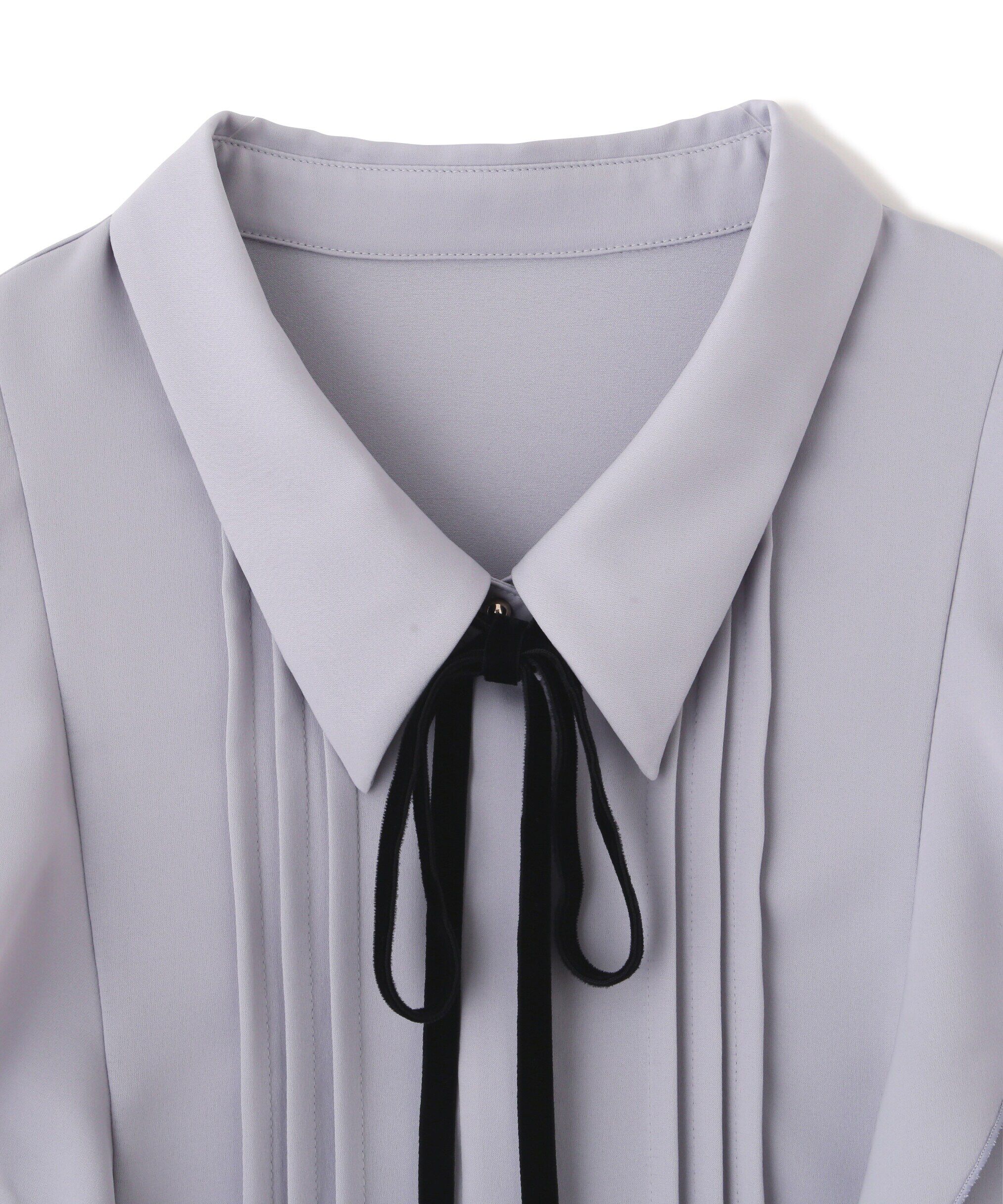  「リボン付きピンタックブラウス」|シャツ・ブラウス|