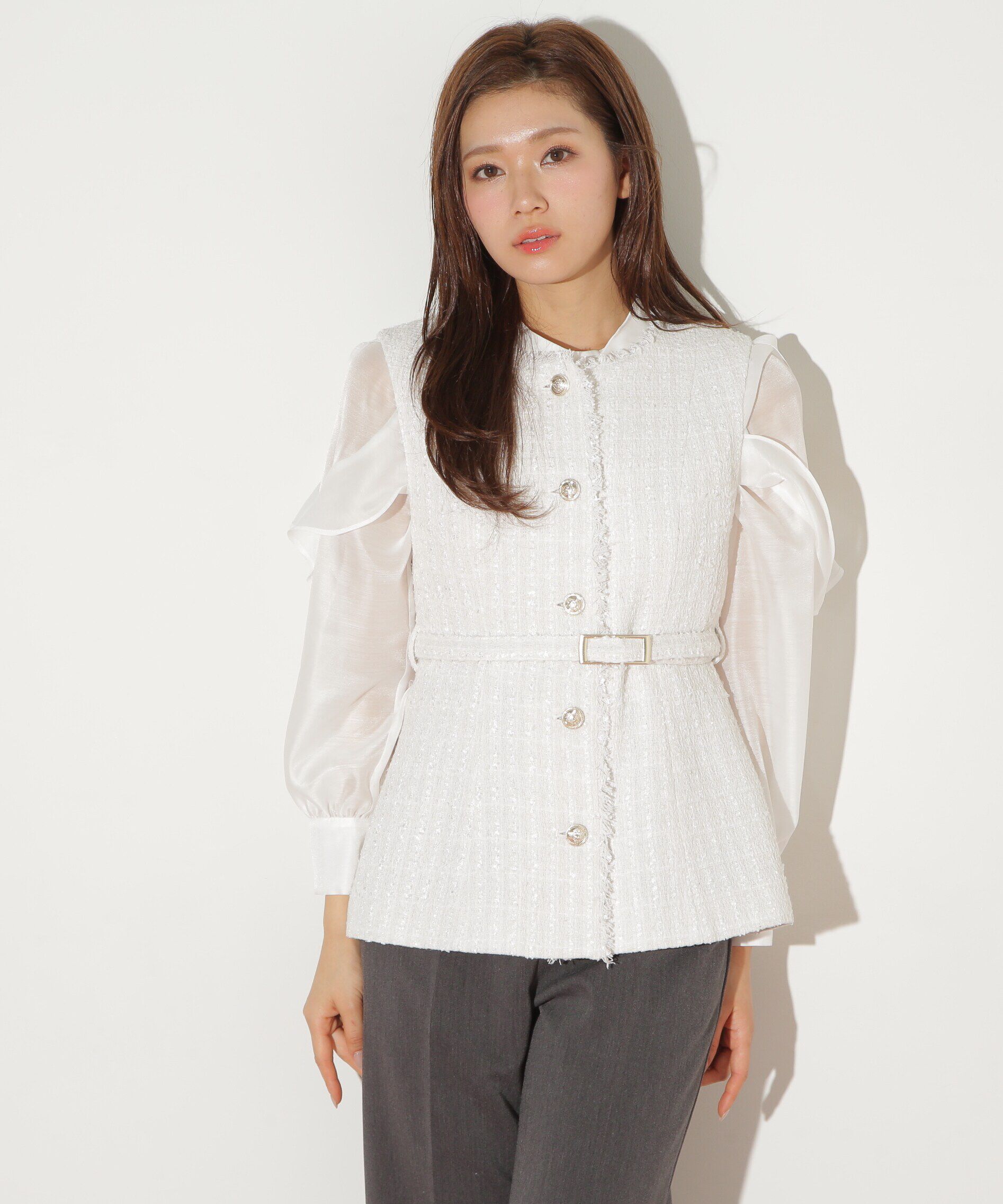  「ベルト付きノーカラージレ」|その他|