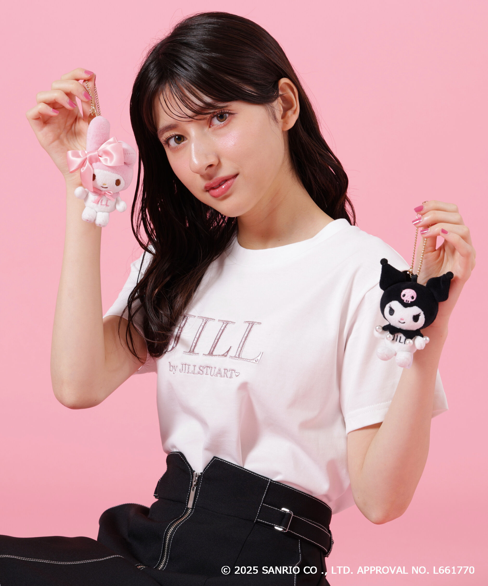  「＜マイメロディ＆クロミコラボ＞オーガニックコットン刺繍ロゴTシャツ」|Tシャツ・カットソー|