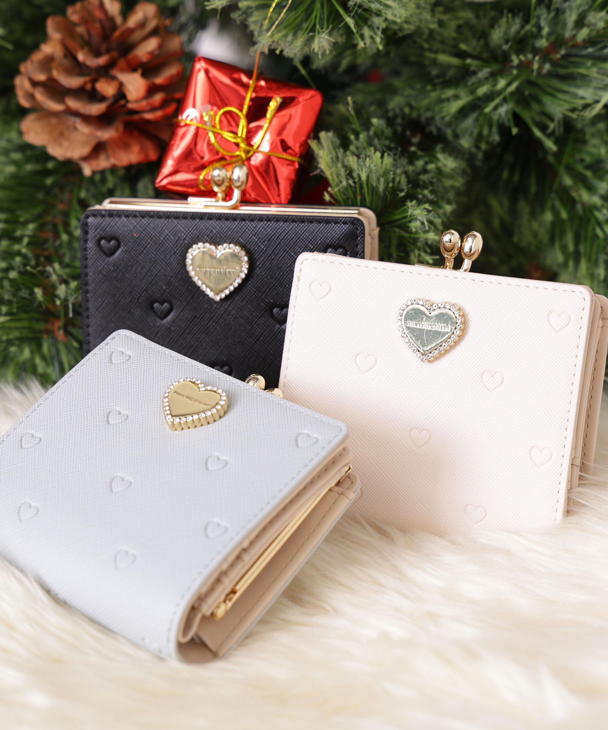  「エンボスハートがま口ウォレット」|財布|