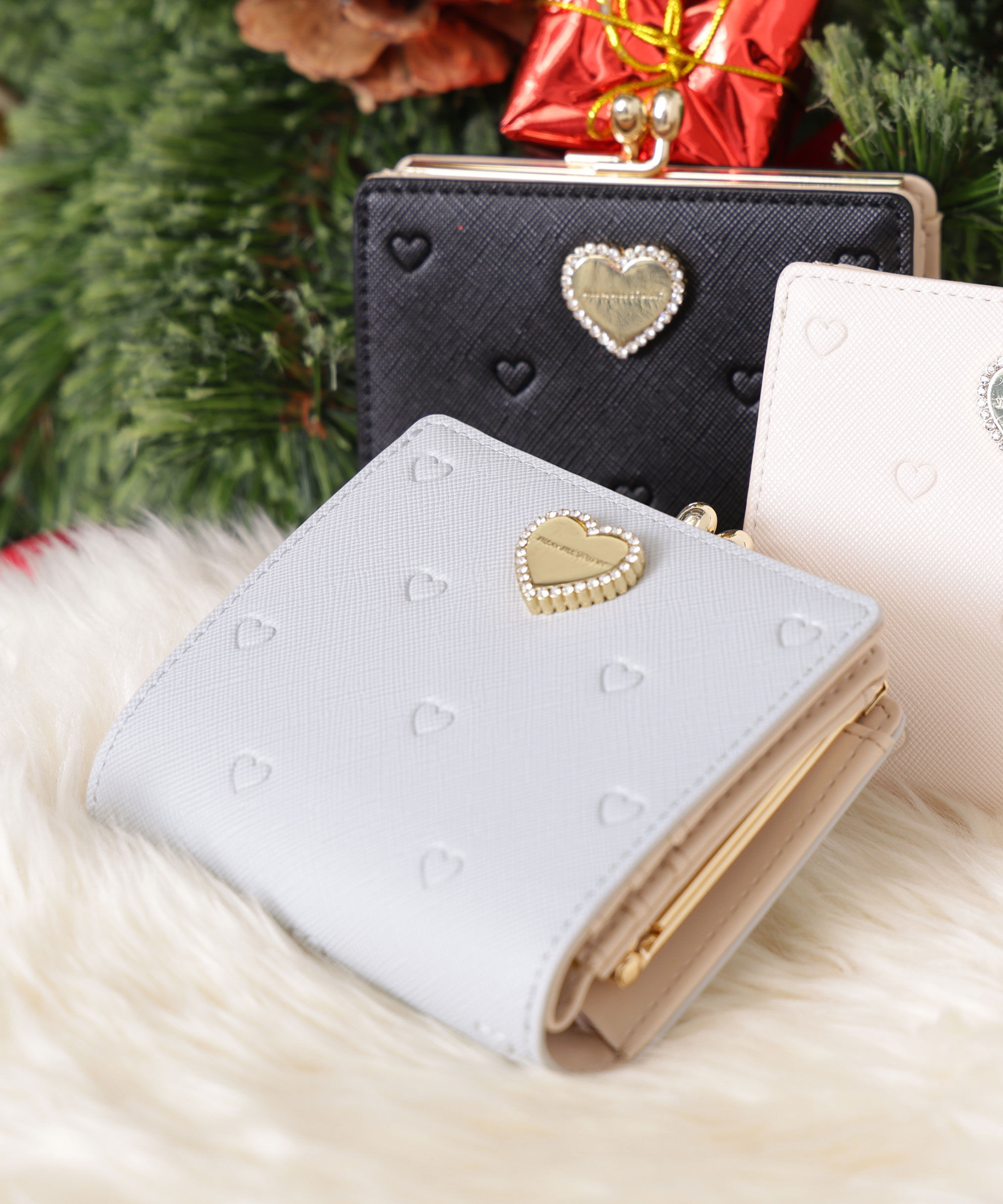  「エンボスハートがま口ウォレット」|財布|