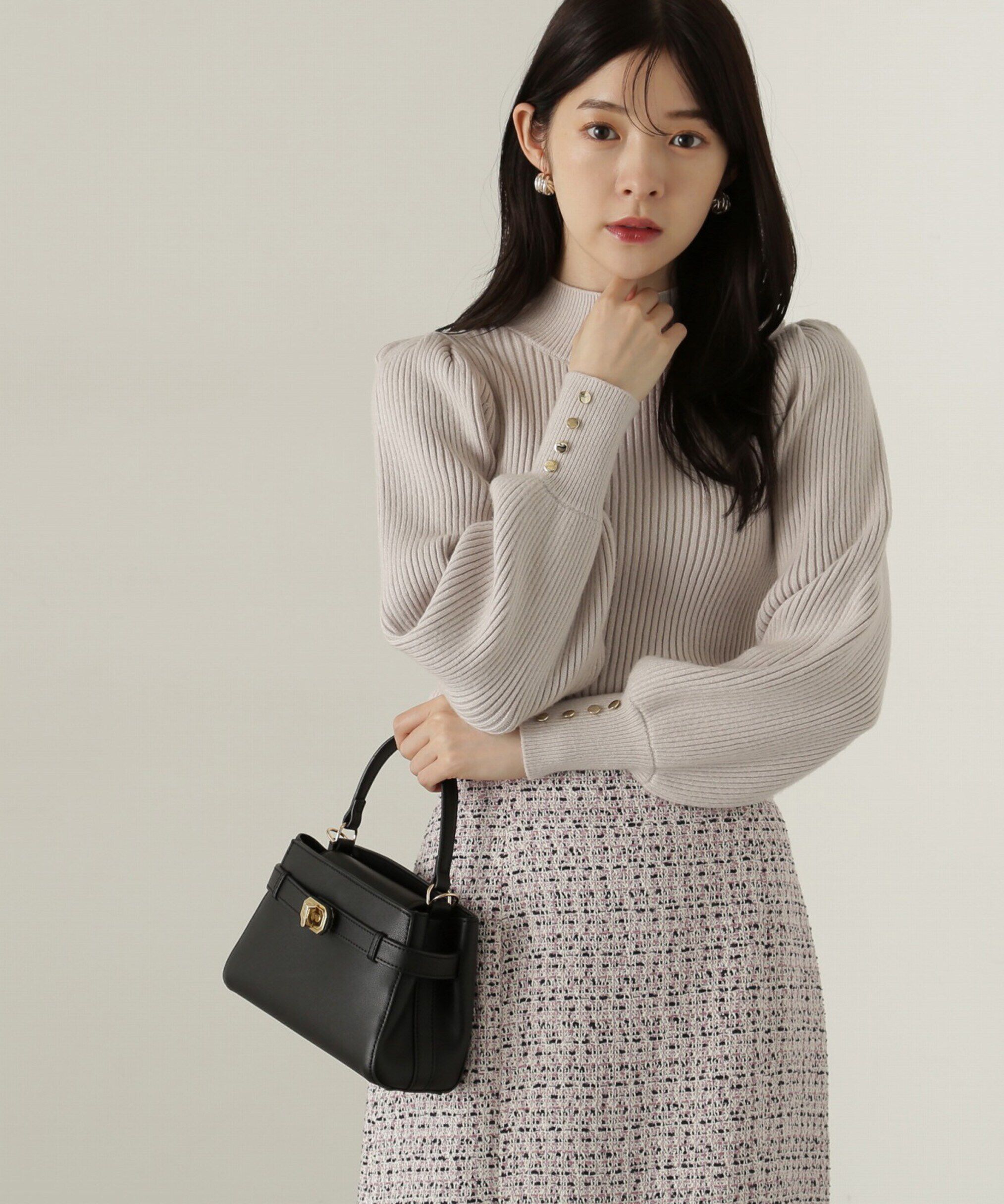 PROPORTION BODY DRESSING「ハイネックボリュームスリーブニット　24AW」|ニット・セーター|