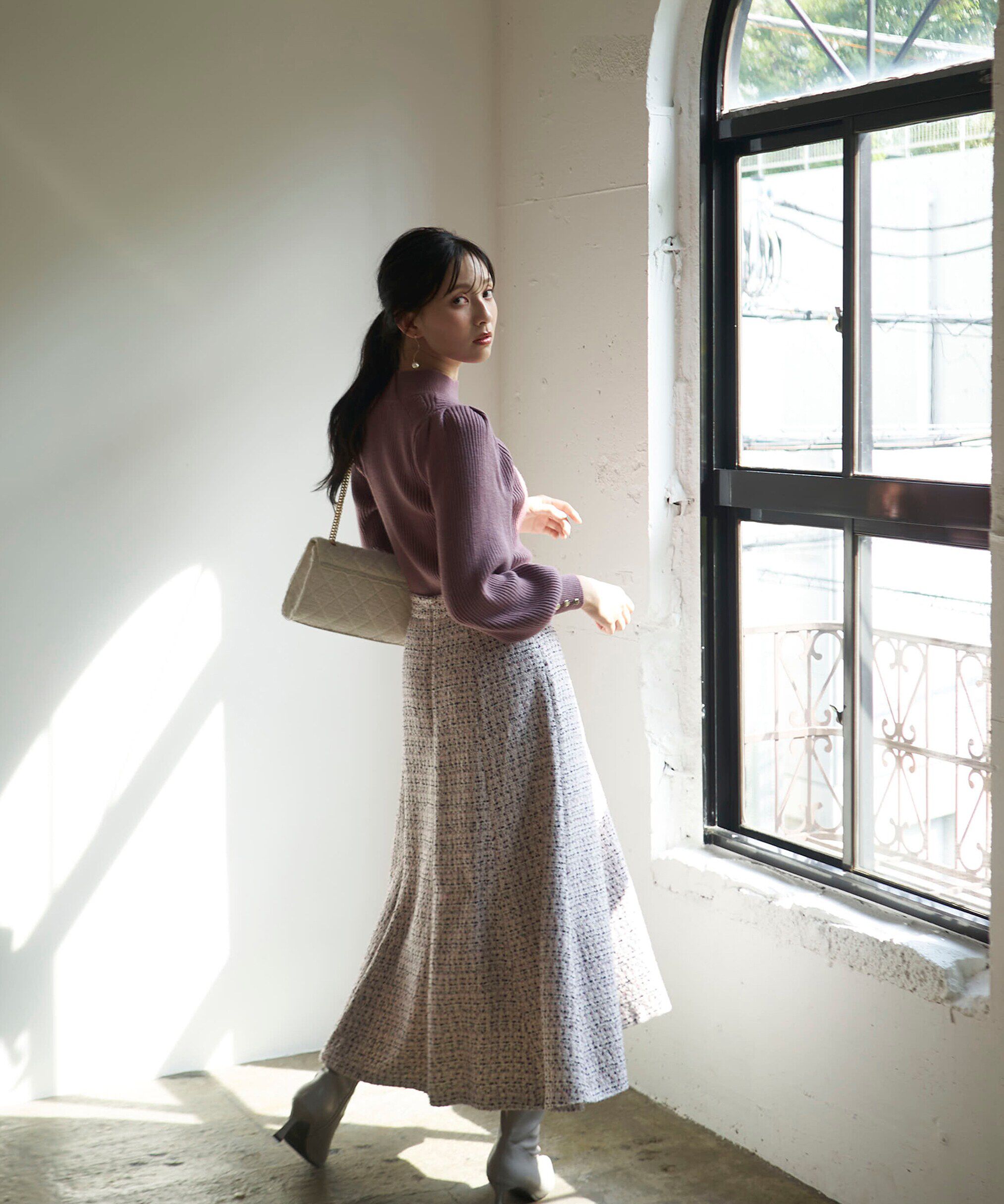 PROPORTION BODY DRESSING「ハイネックボリュームスリーブニット　24AW」|ニット・セーター|