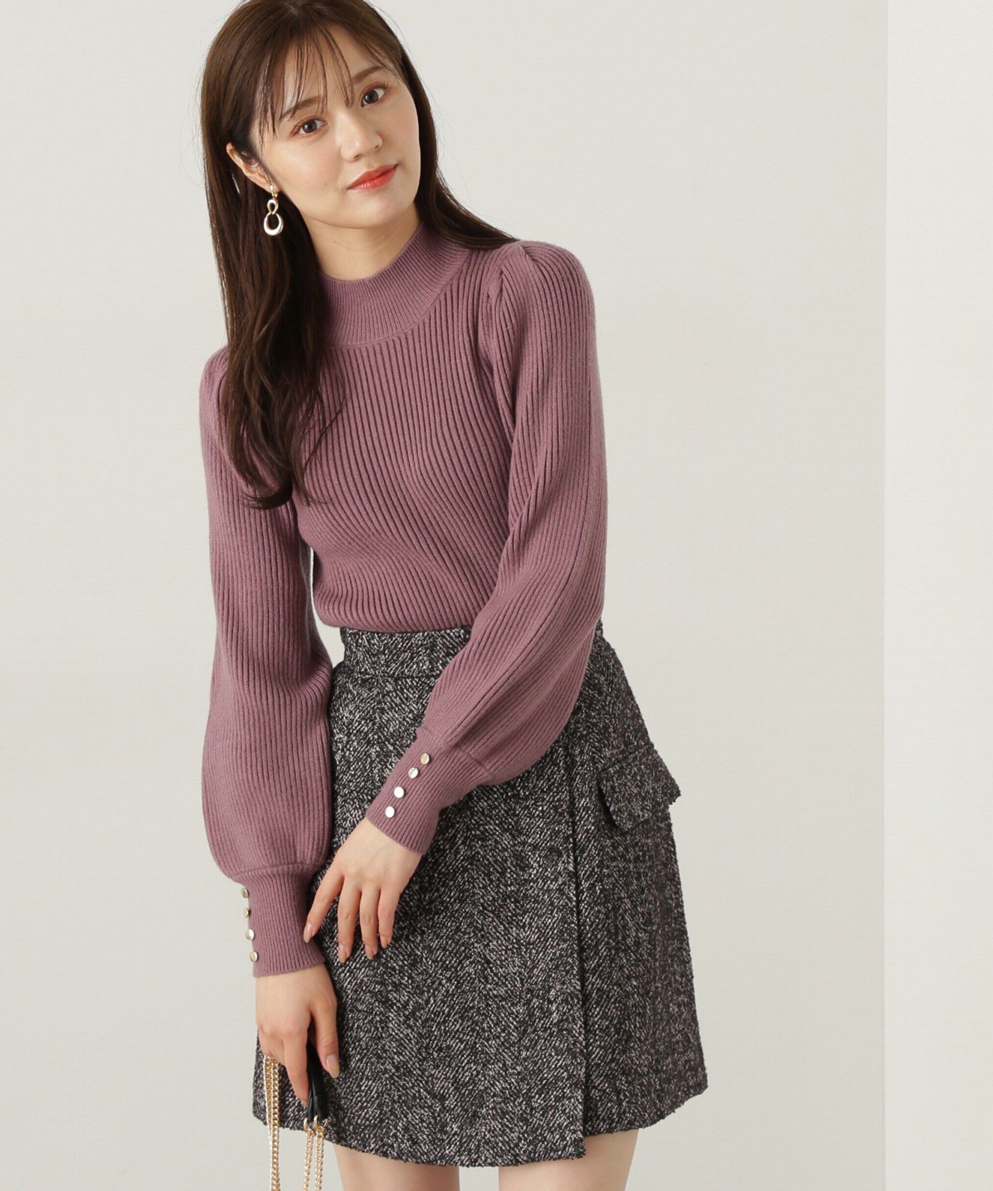 PROPORTION BODY DRESSING「ハイネックボリュームスリーブニット　24AW」|ニット・セーター|