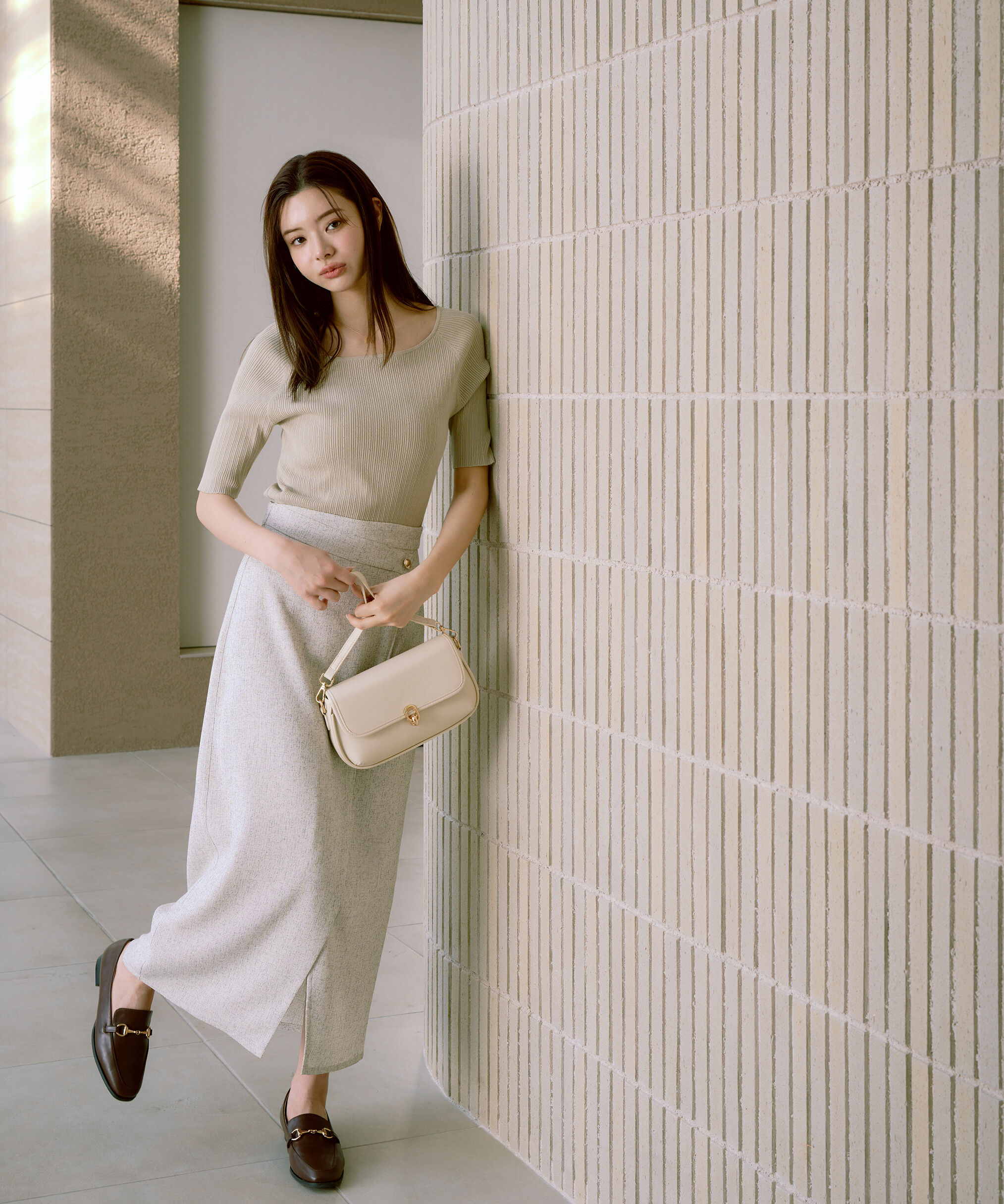 PROPORTION BODY DRESSING「ボートネックランダムリブニット」|ニット・セーター|