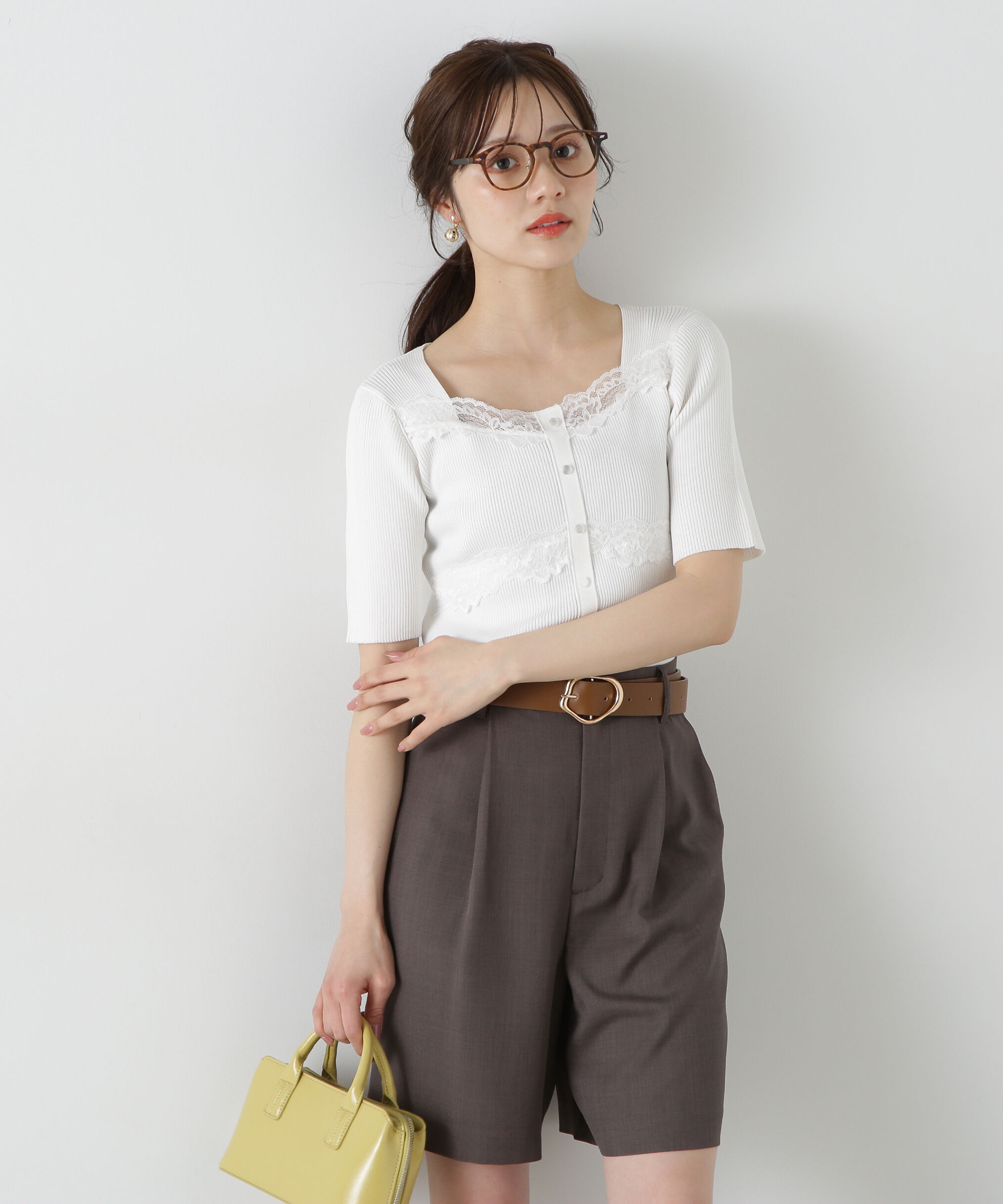 PROPORTION BODY DRESSING「レース切替ニット」|ニット・セーター|