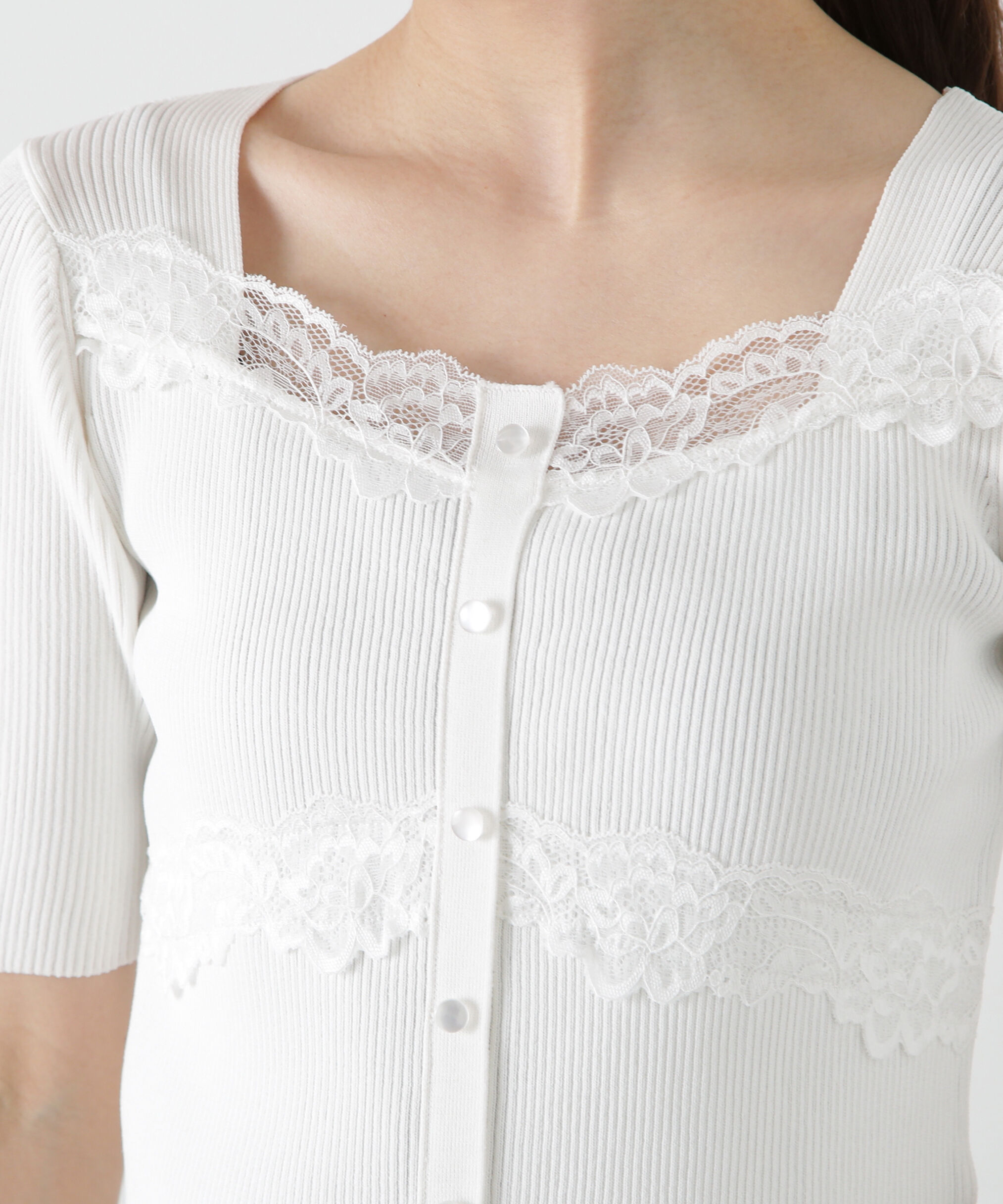 PROPORTION BODY DRESSING「レース切替ニット」|ニット・セーター|