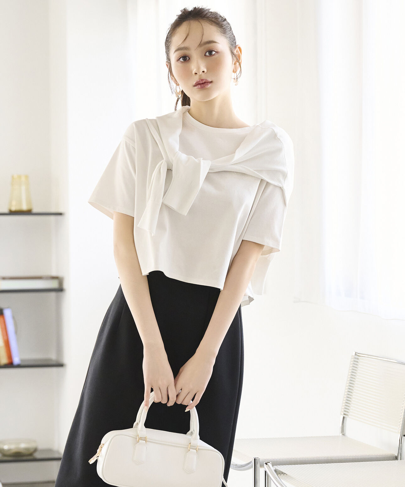 PROPORTION BODY DRESSING「ワンポイント刺繍Tシャツ」|Tシャツ・カットソー|ホワイト