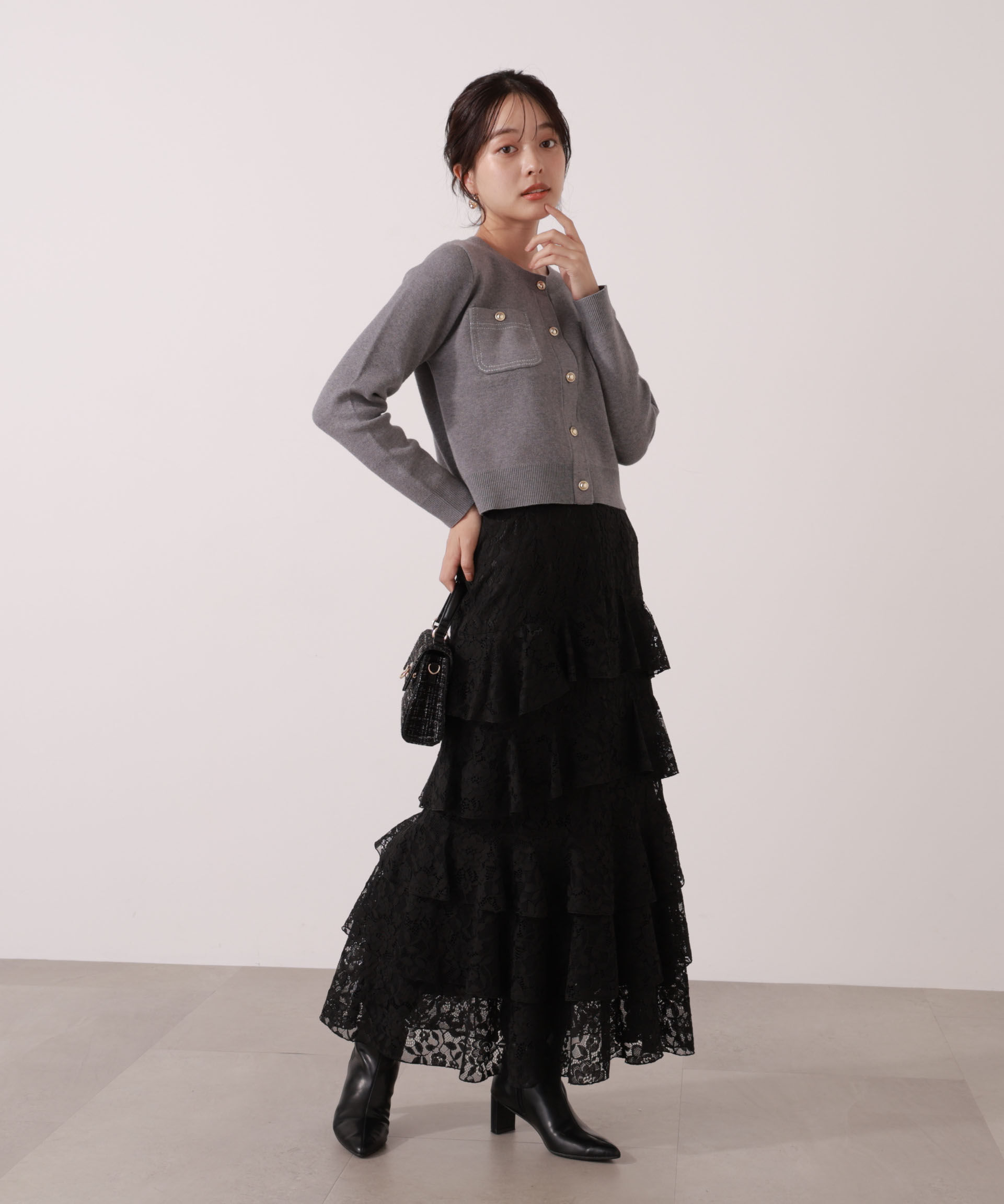 PROPORTION BODY DRESSING「ランダムティアードレーススカート」|スカート|