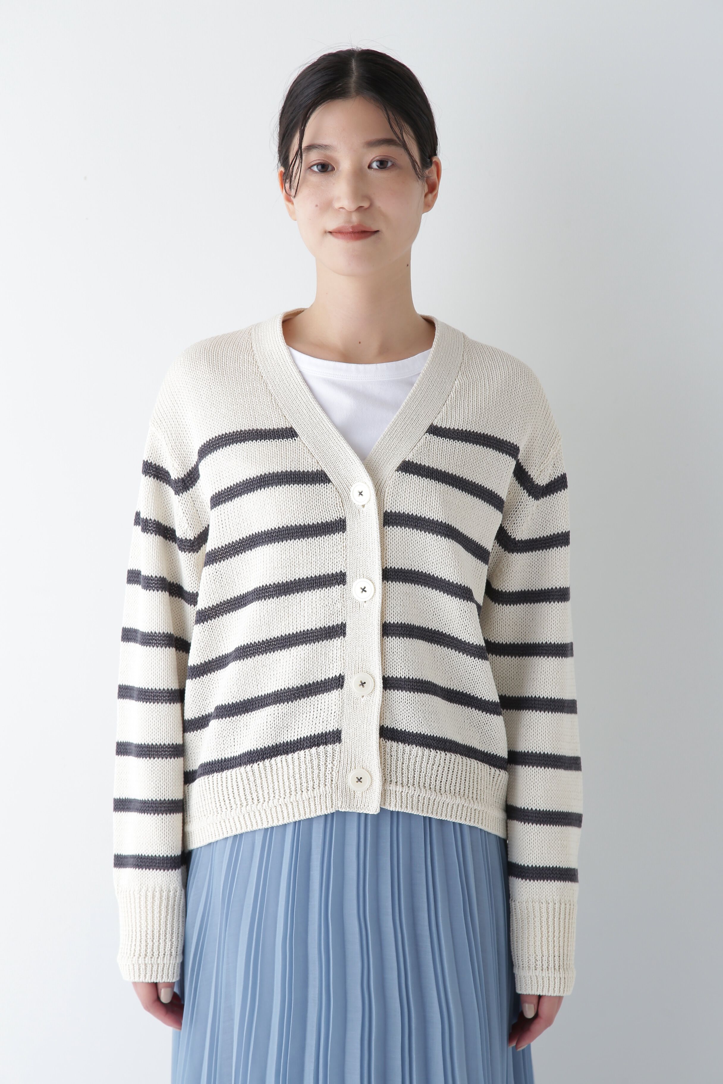  「◆【ウォッシャブル】ギマコットンＶネックカーディガン」|ニット・セーター|