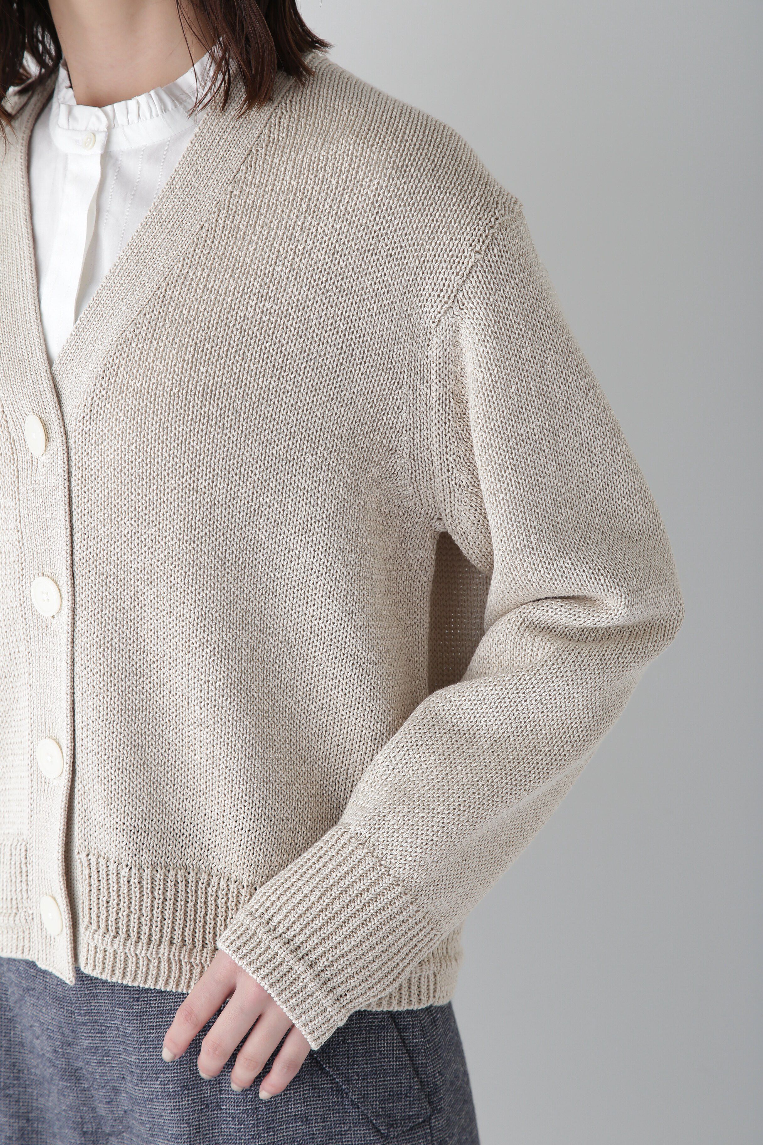  「◆【ウォッシャブル】ギマコットンＶネックカーディガン」|ニット・セーター|