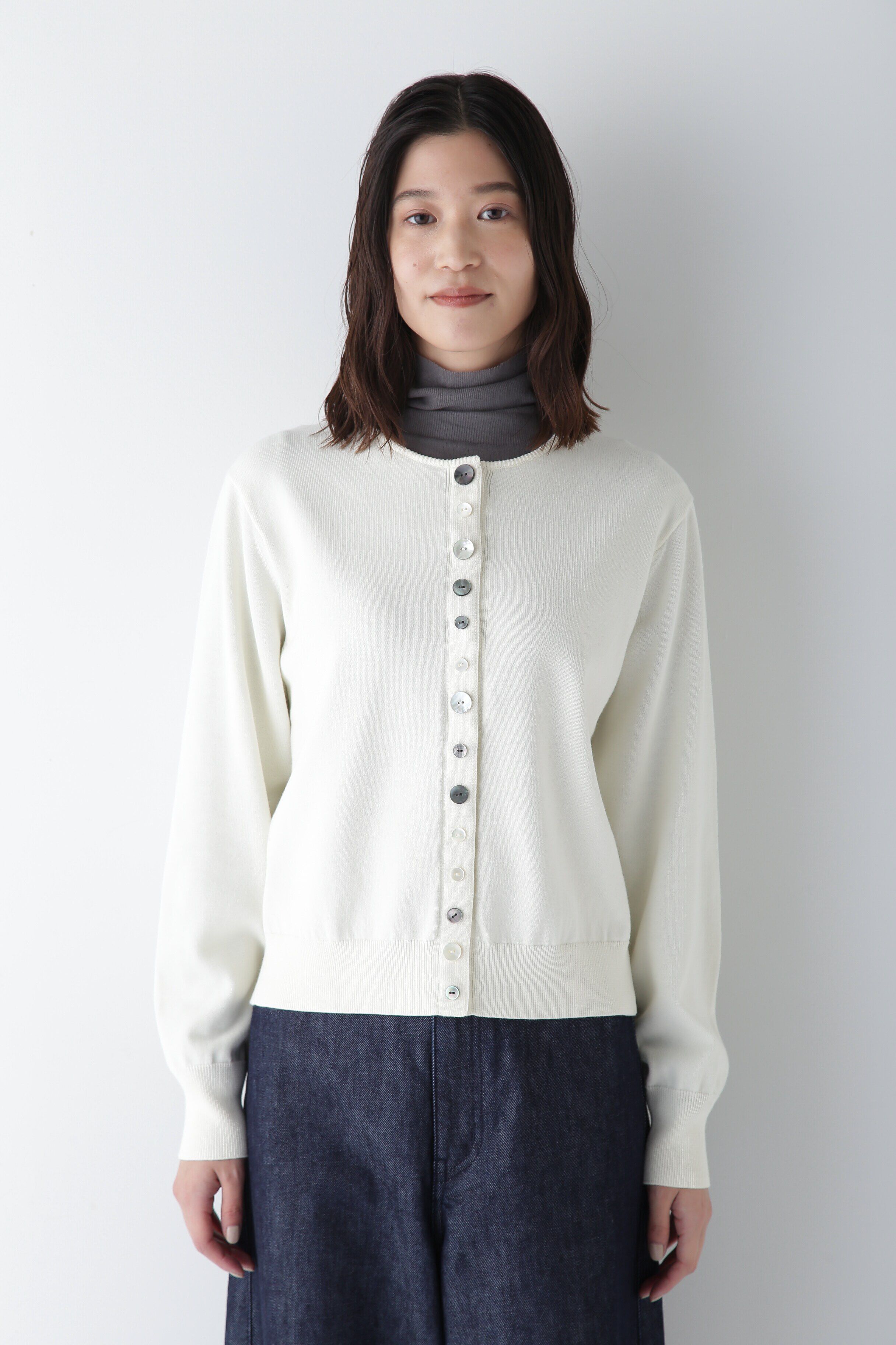  「◆【ウォッシャブル】オーガニックコットンマルチボタンカーディガン」|ニット・セーター|