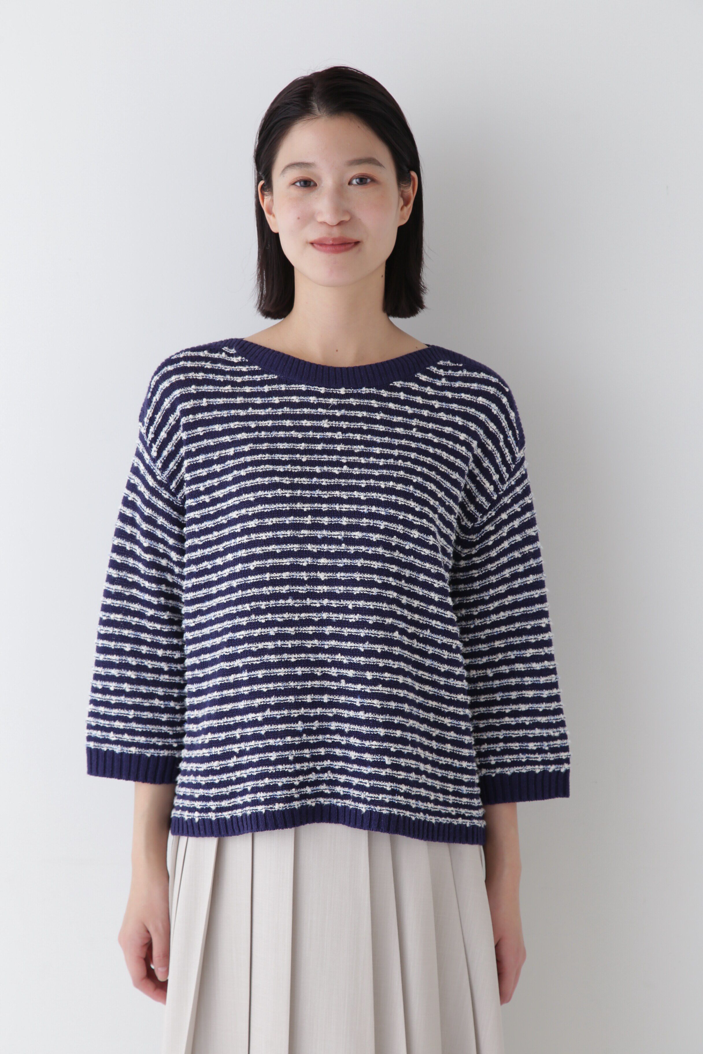  「◆【ウォッシャブル】MIXヤーンガーターボーダープルオーバー」|ニット・セーター|