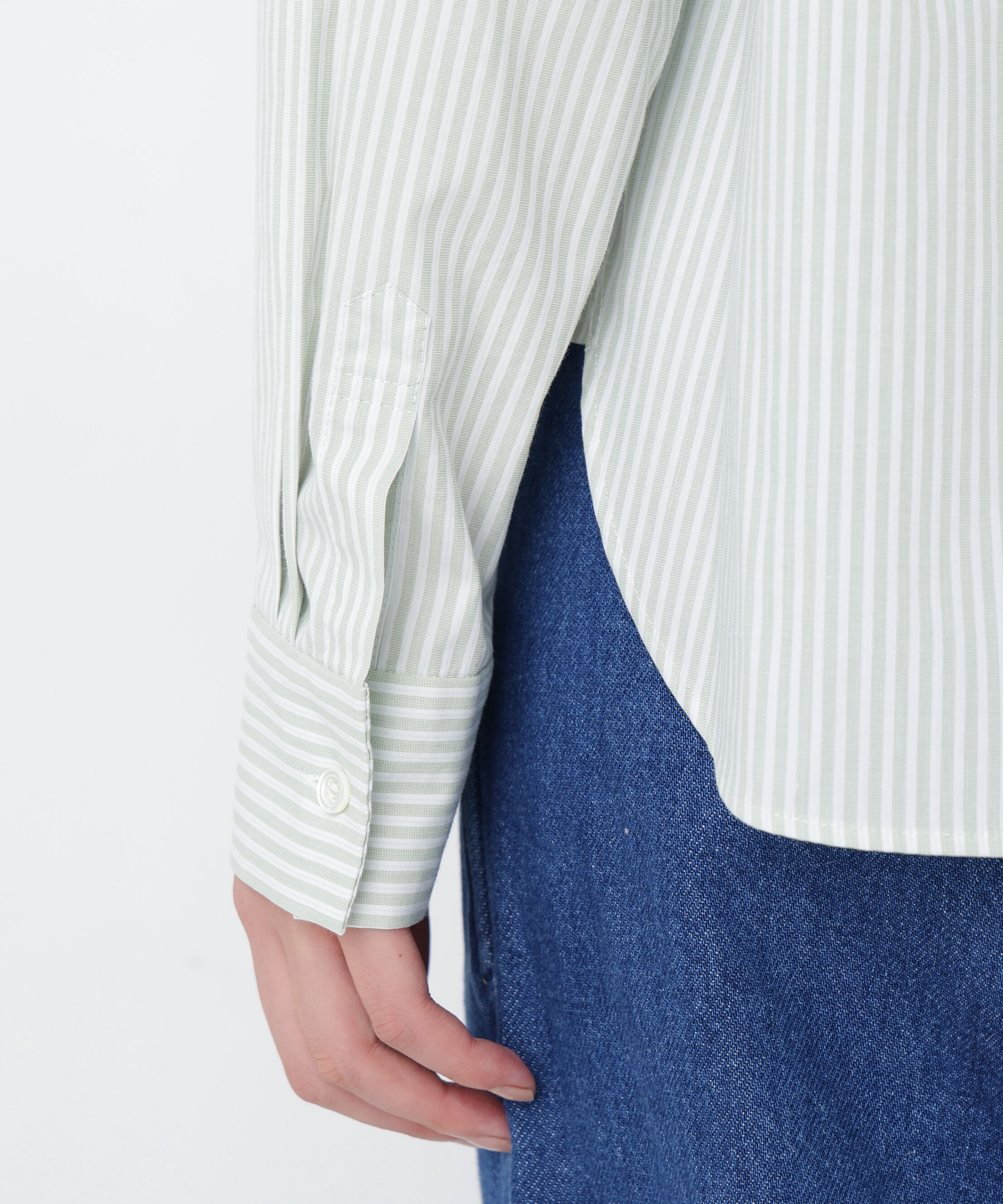  「◆ドビーストライプレースカラーブラウス」|シャツ・ブラウス|