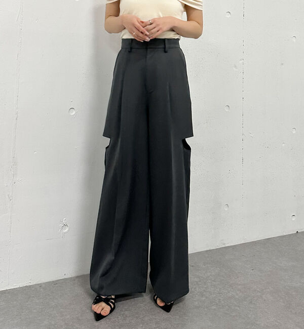 archives「ベルト付サイドカットスラックス」|その他|CHARCOAL GRAY