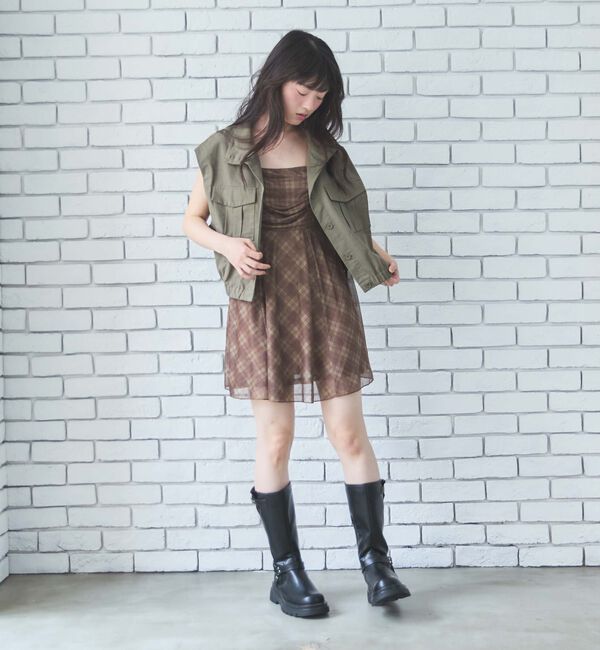 archives「&rsquo;チュールチェックミニキャミワンピース&rsquo;」|チュニック|
