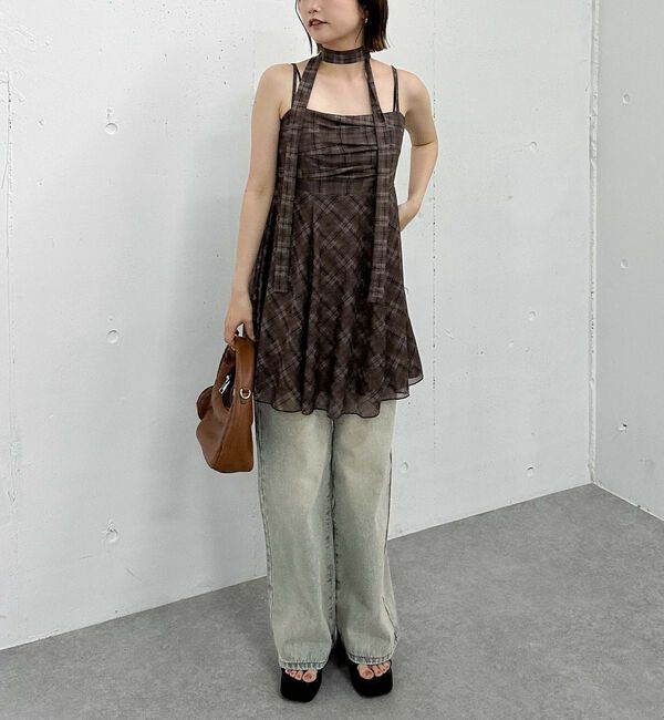 archives「&rsquo;チュールチェックミニキャミワンピース&rsquo;」|チュニック|