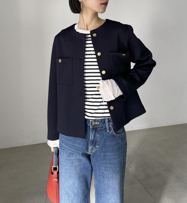 Doux archives「カルゼダンボールノーカラージャケット」|ノーカラージャケット|