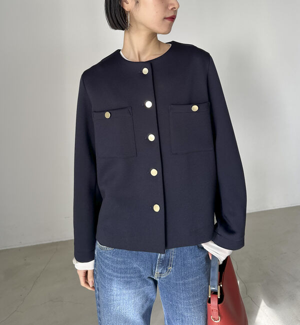 Doux archives「カルゼダンボールノーカラージャケット」|ノーカラージャケット|