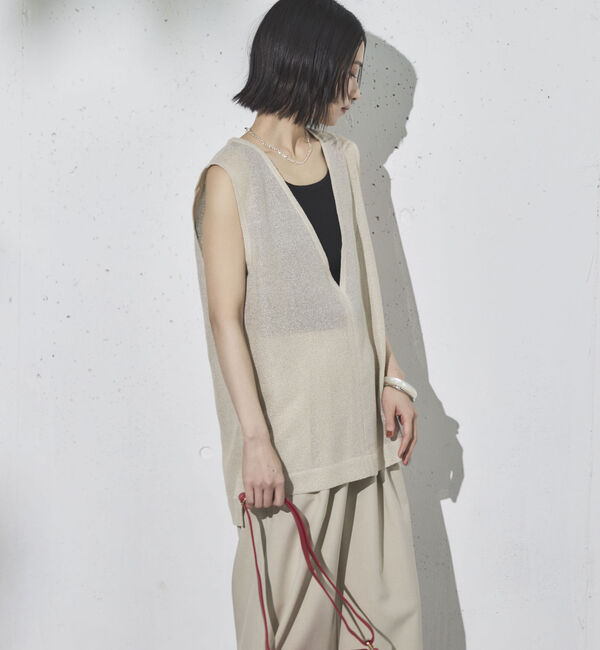 Doux archives「ラメメッシュベスト」|テーラードジャケット|
