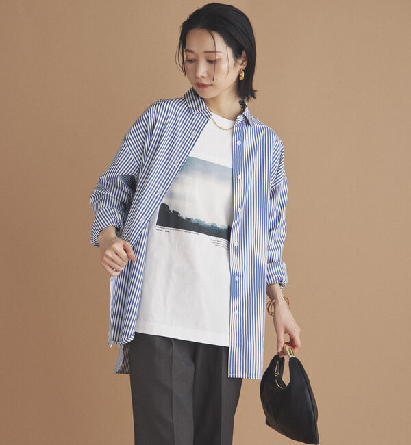 Doux archives「ストライプベーシックオーバーシャツ」|シャツ・ブラウス|