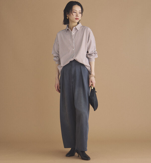 Doux archives「ストライプベーシックオーバーシャツ」|シャツ・ブラウス|