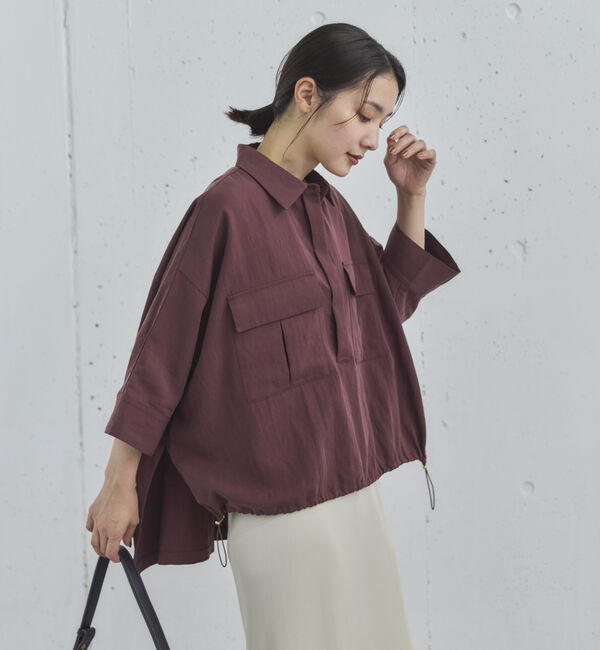 Doux archives「【セットアップ対応】スキッパードロストシャツ」|シャツ・ブラウス|WINE