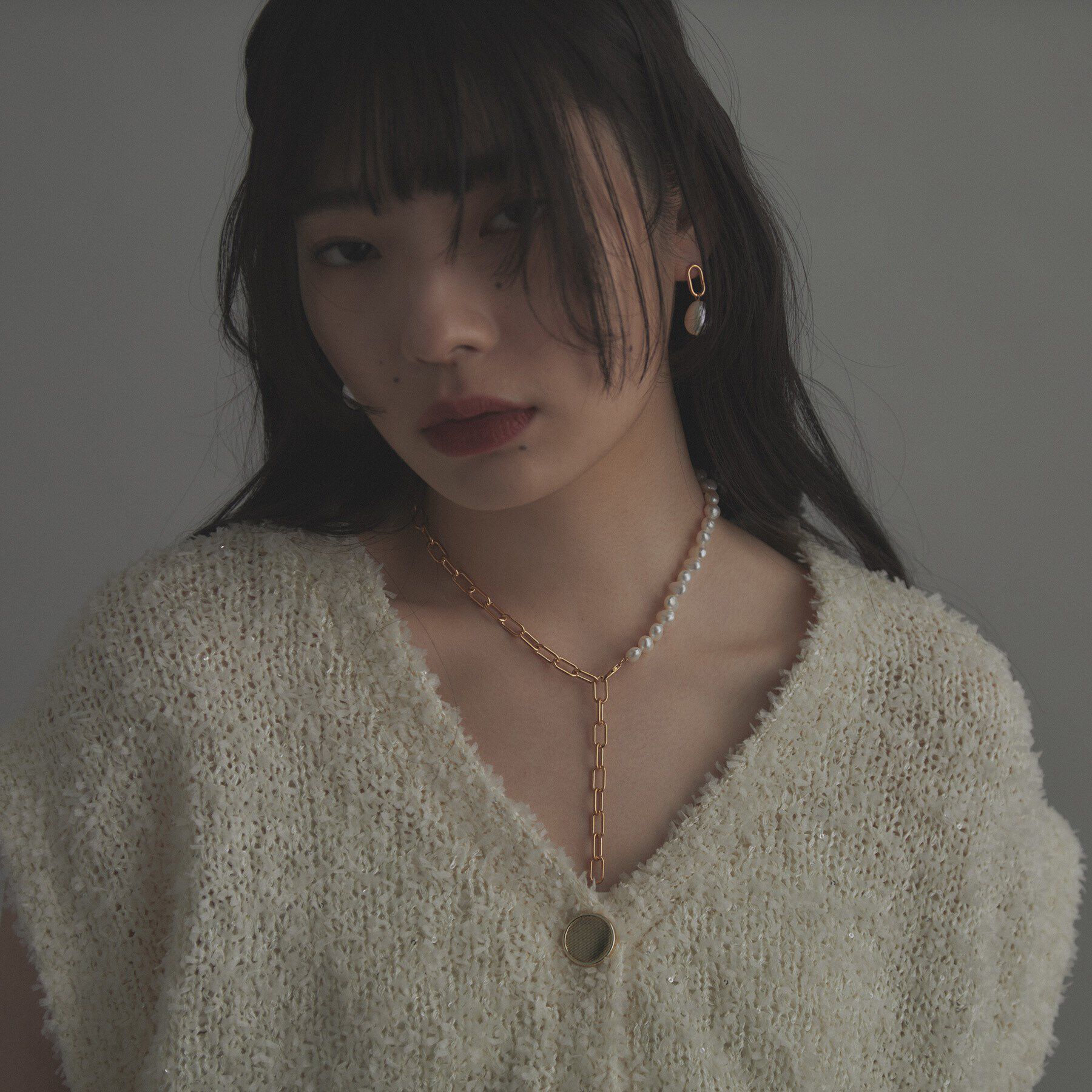 COCOSHNIK ONKITSCH「シルバー バロックパール チェーンミックス ネックレス GP」|ネックレス|